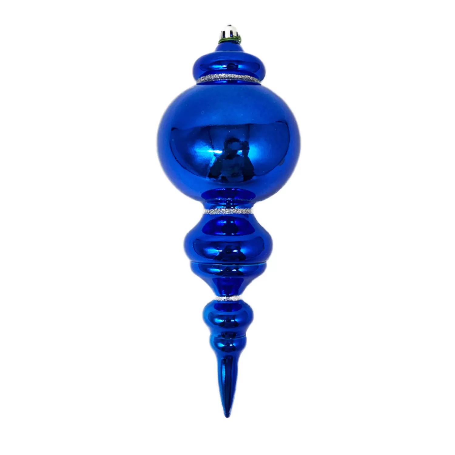 Best Sale Treetime 10" 5 Tier Finial Blue W/silver Orn, Shatterproof, UV-treated Outdoor Safe