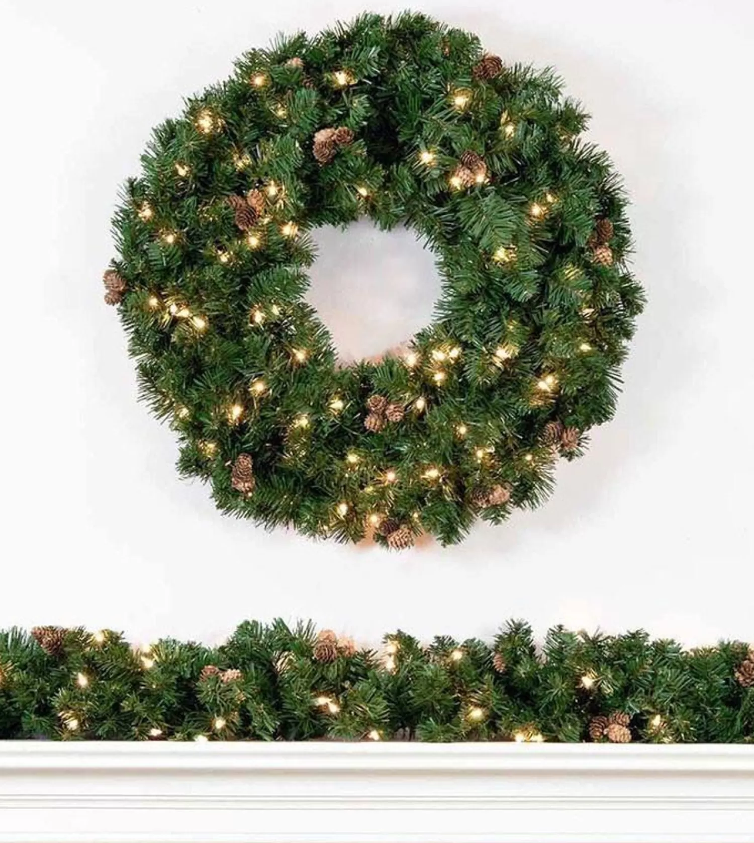 Cheap Treetime 18' X 10" Scottsdale Spruce Garland - Clear LED