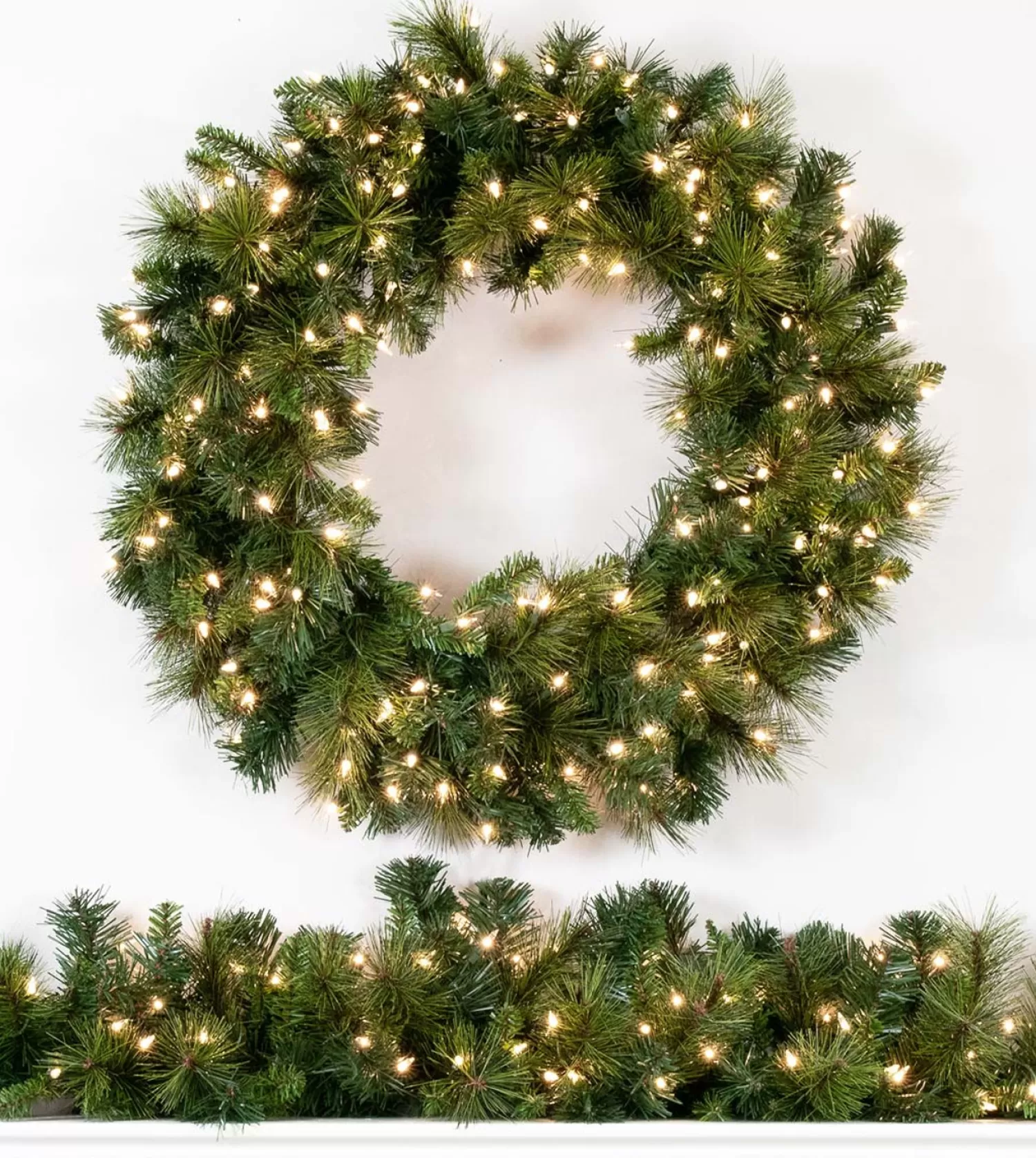 New Treetime 18' X 14" Brighton Pine Garland - Clear