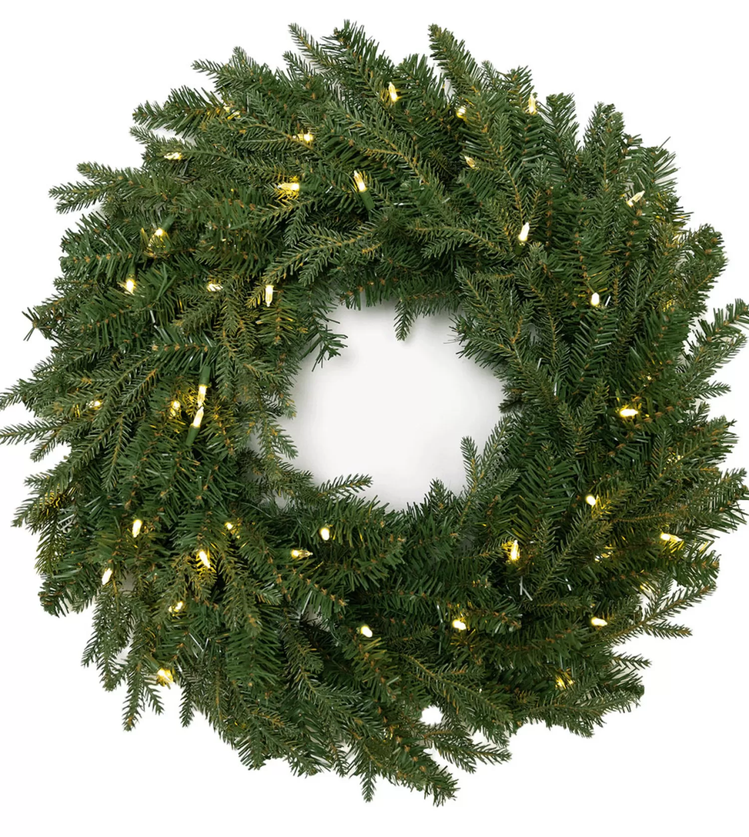 Outlet Treetime 24" Cumberland Fir Wreath - Clear LED