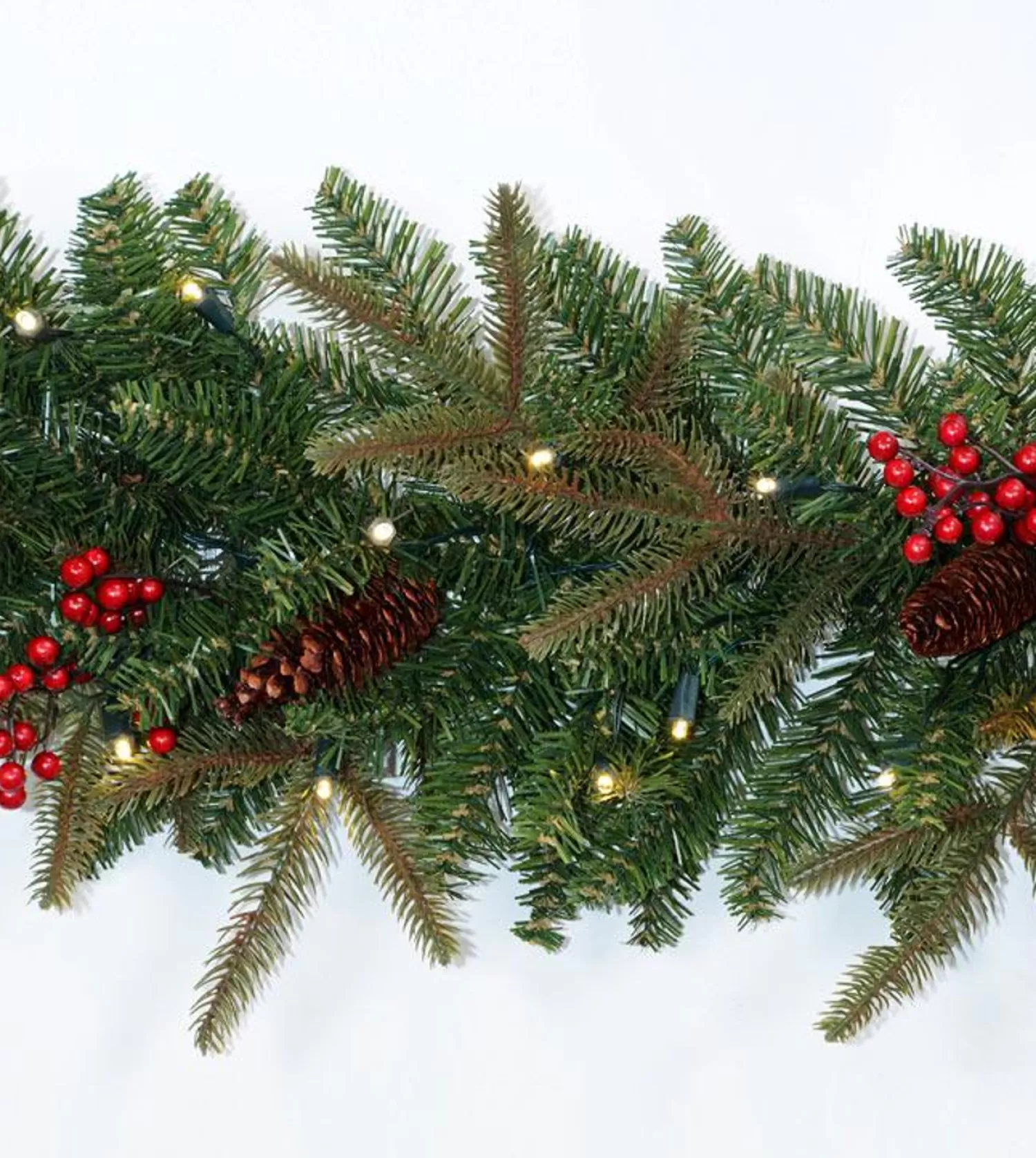 Clearance Treetime 24" Mixed Frasier Wreath - Battery-Operated Clear LED (Clearance)