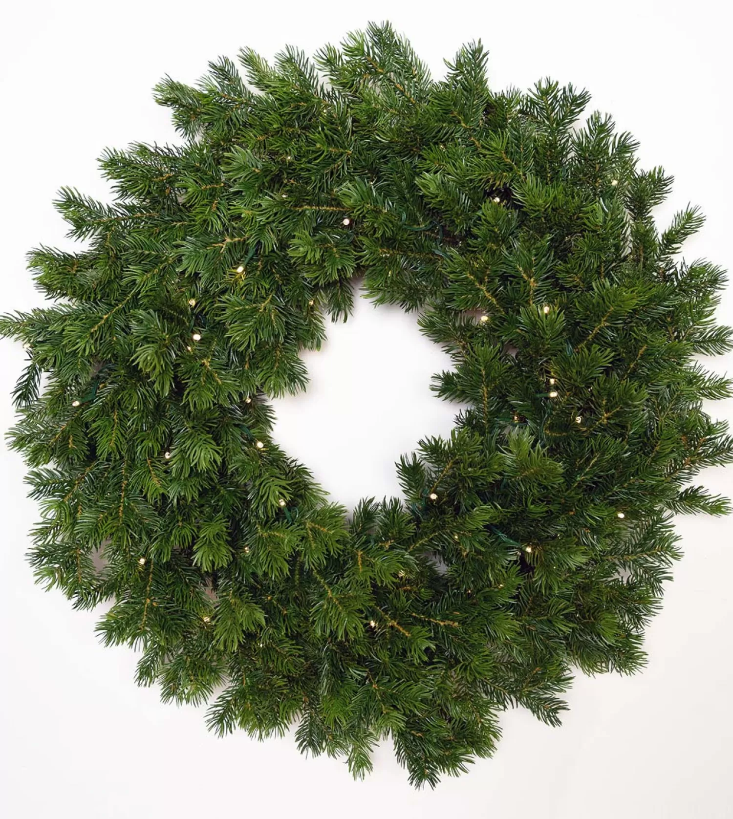 New Treetime 24" Natural Douglas Wreath - Battery-Operated Clear LED