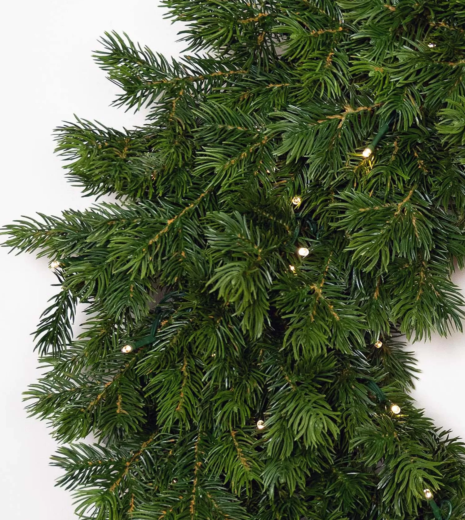 New Treetime 24" Natural Douglas Wreath - Battery-Operated Clear LED