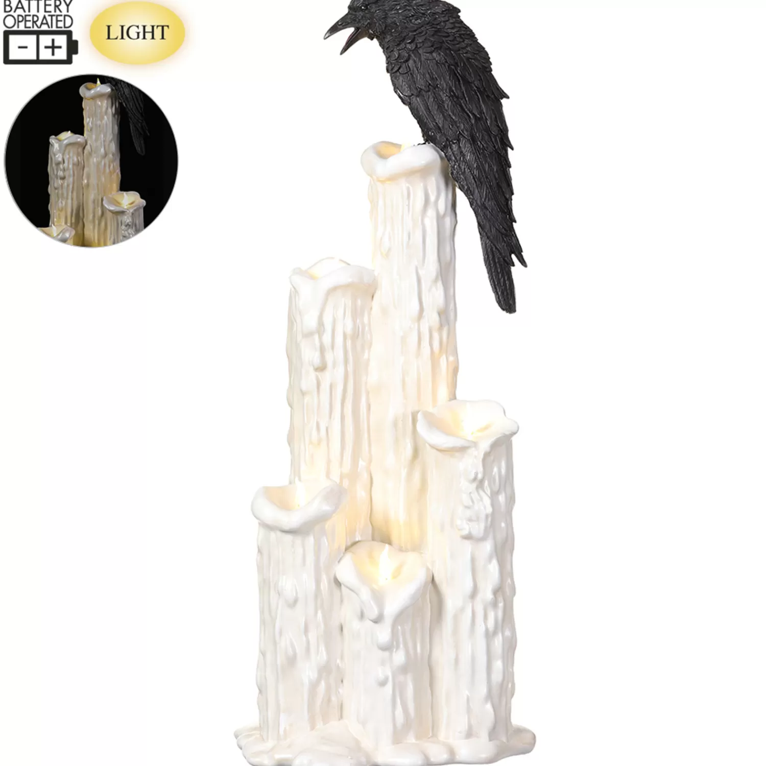 New Treetime 30.5" Battery Operated Candle With Crow