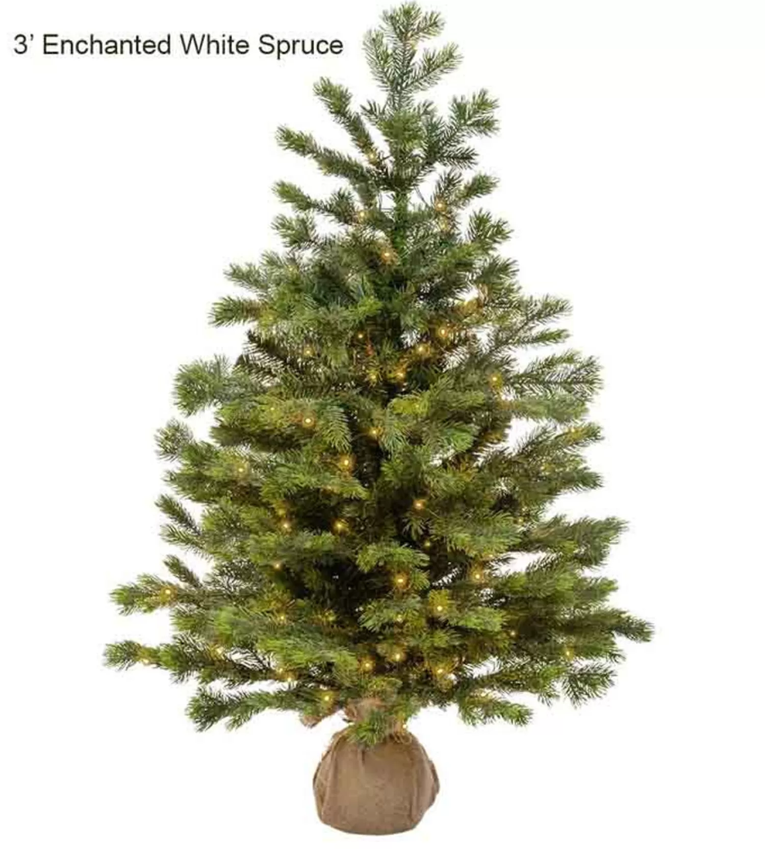 New Treetime 3' Enchanted White Spruce Tree - Clear 3mm LED