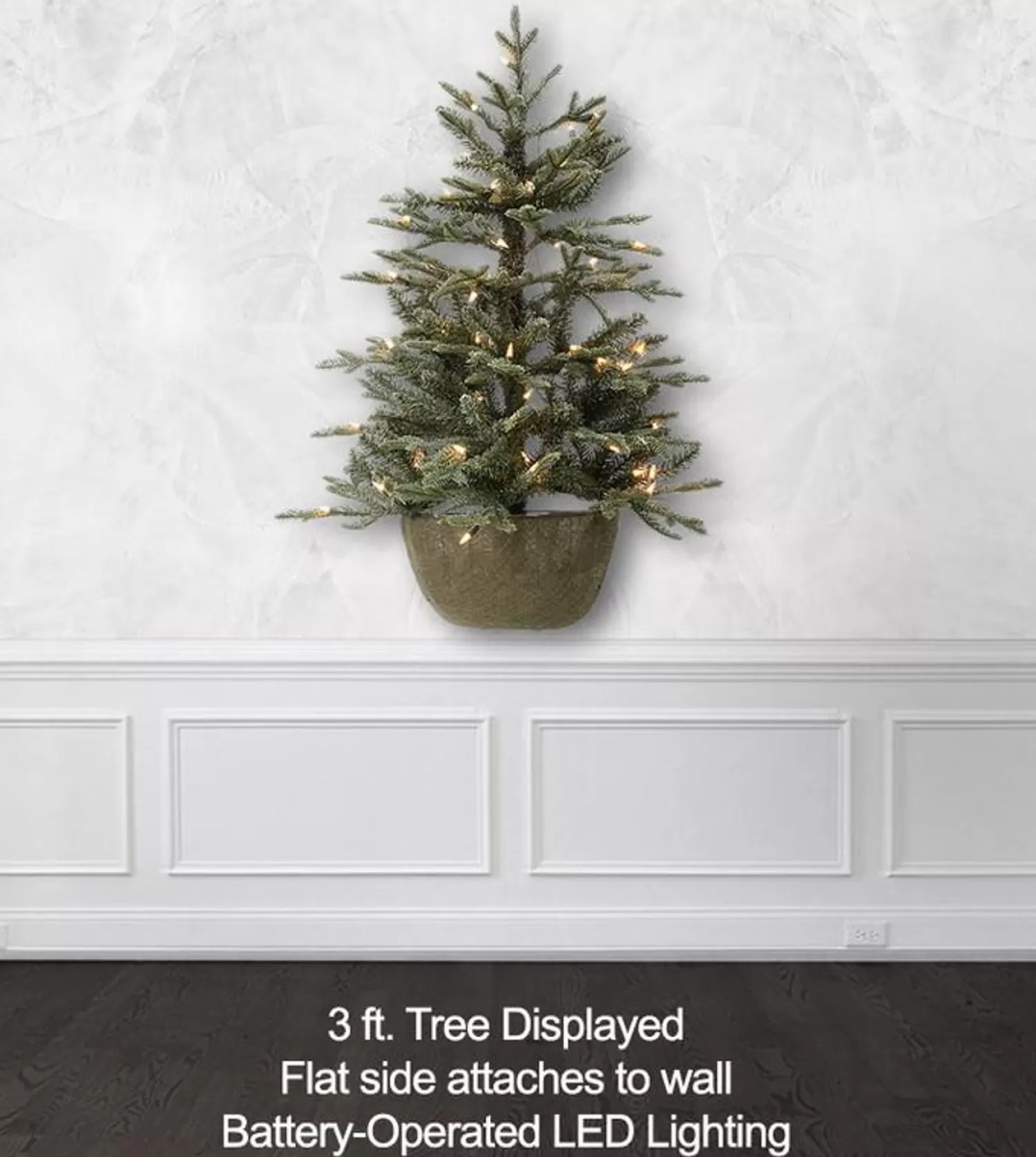 New Treetime 3' Frosted Pendant Spruce Tree-Battery-Operated Clear LED