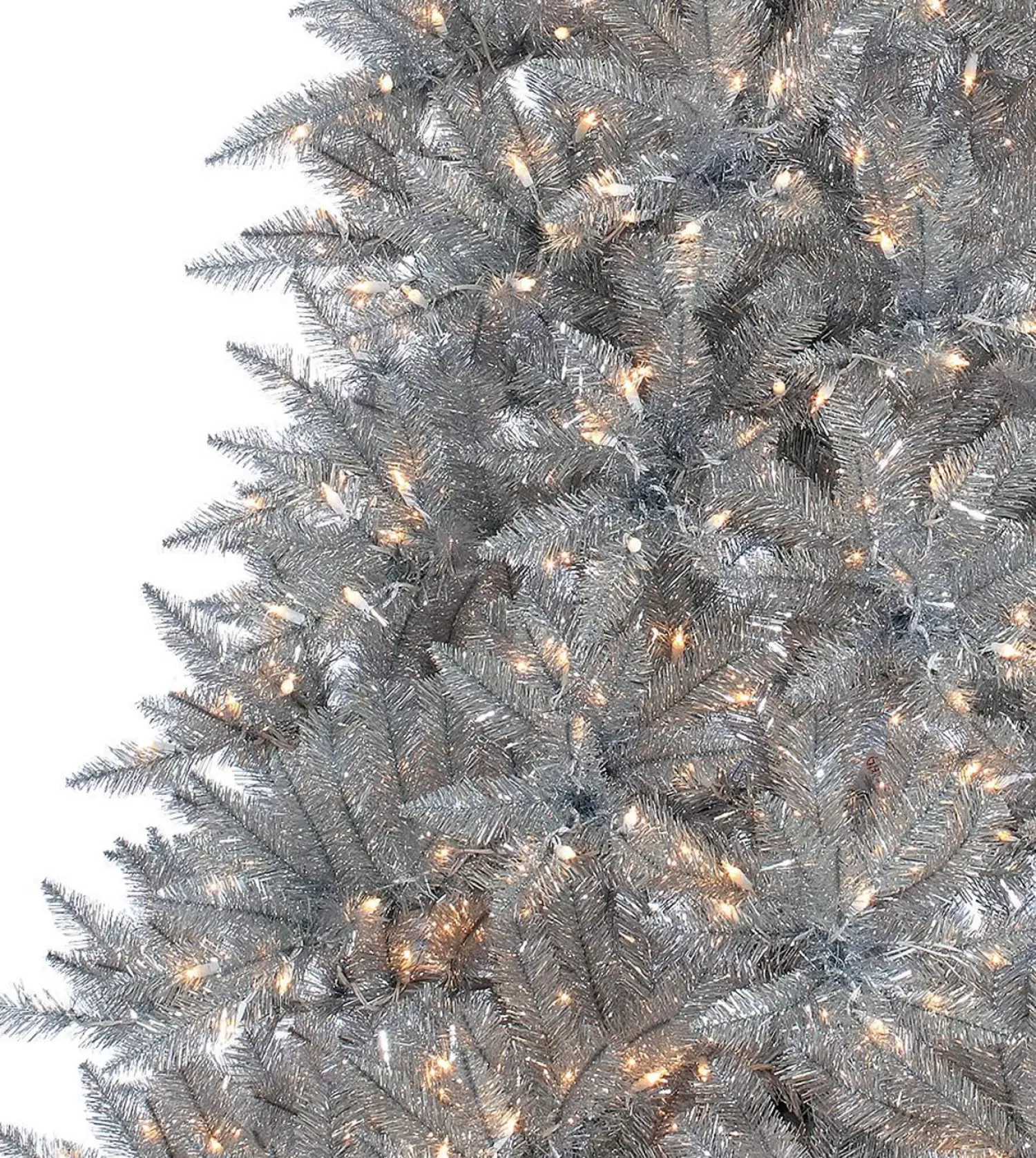 Hot Treetime 4' Silver Tinsel Tree - Clear