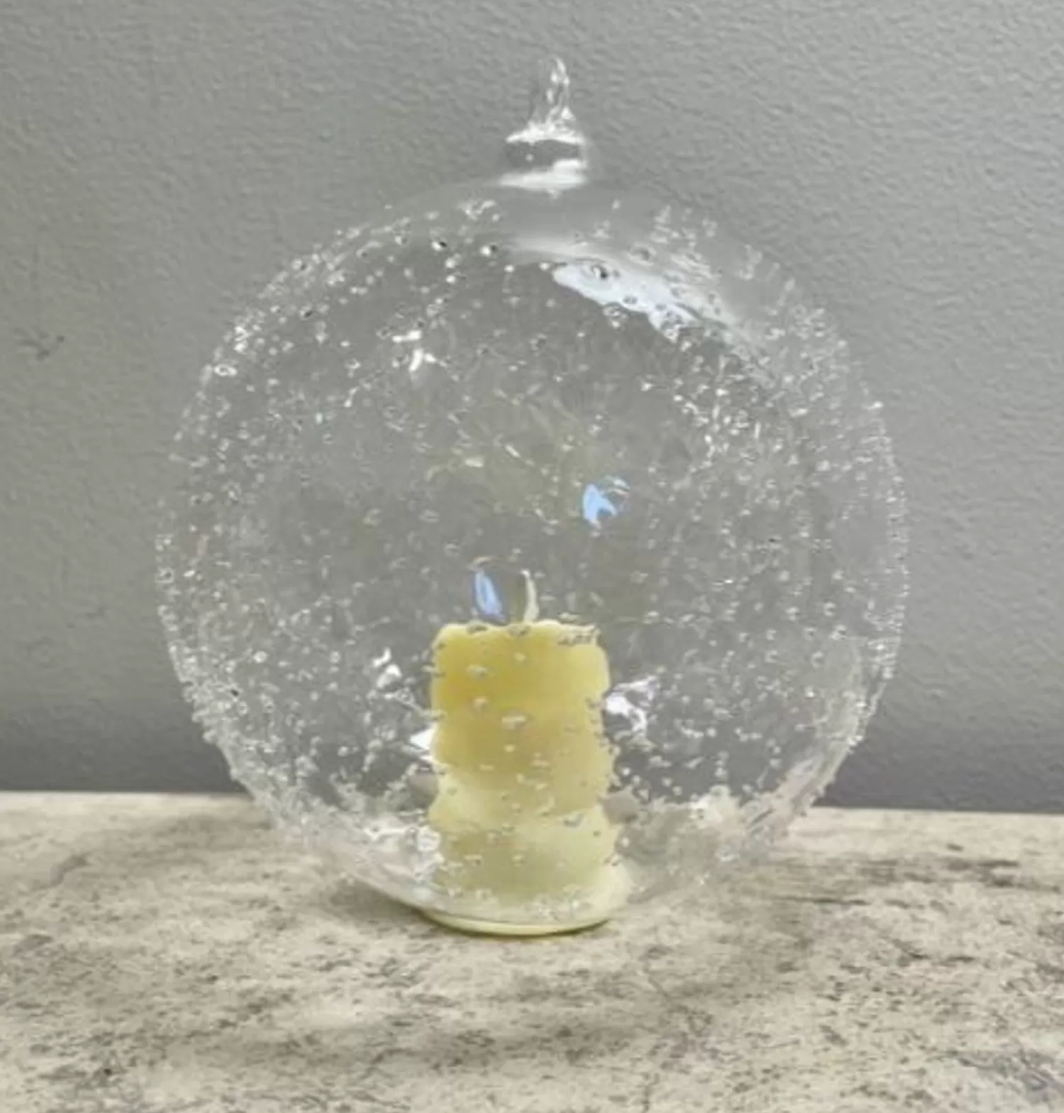 Best Sale Treetime 5.75" Textured Clear Glass LED Flicker Round Orn W/timer
