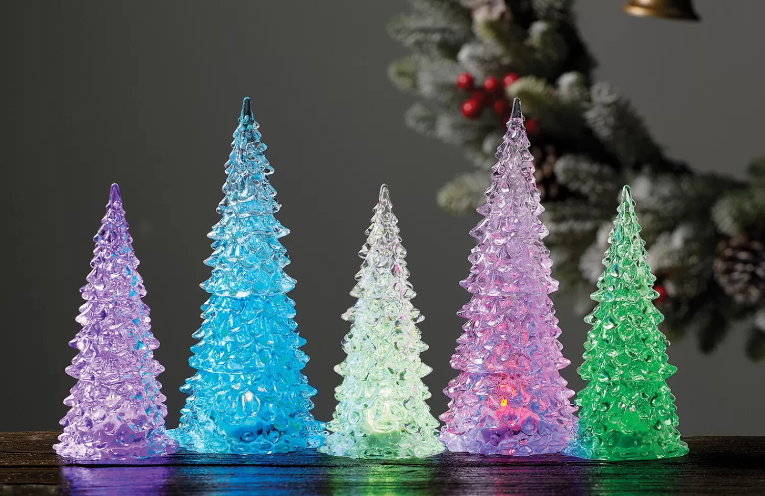 Outlet Treetime 5PC Set Lighted Trees - Multi Color