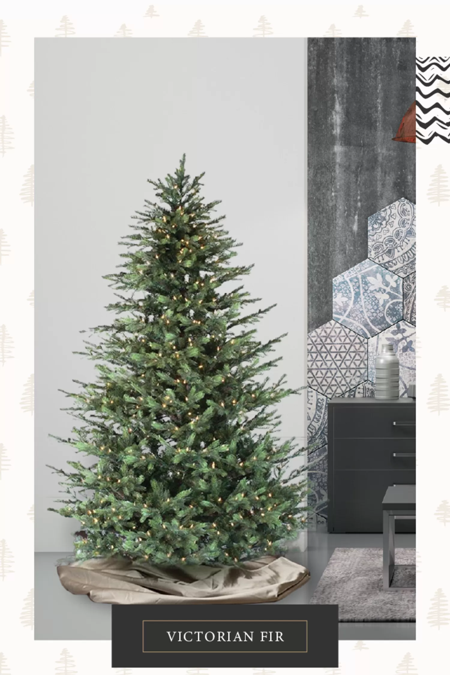 New Treetime 7.5' Victorian Fir Tree - Overlit ColorChange LED