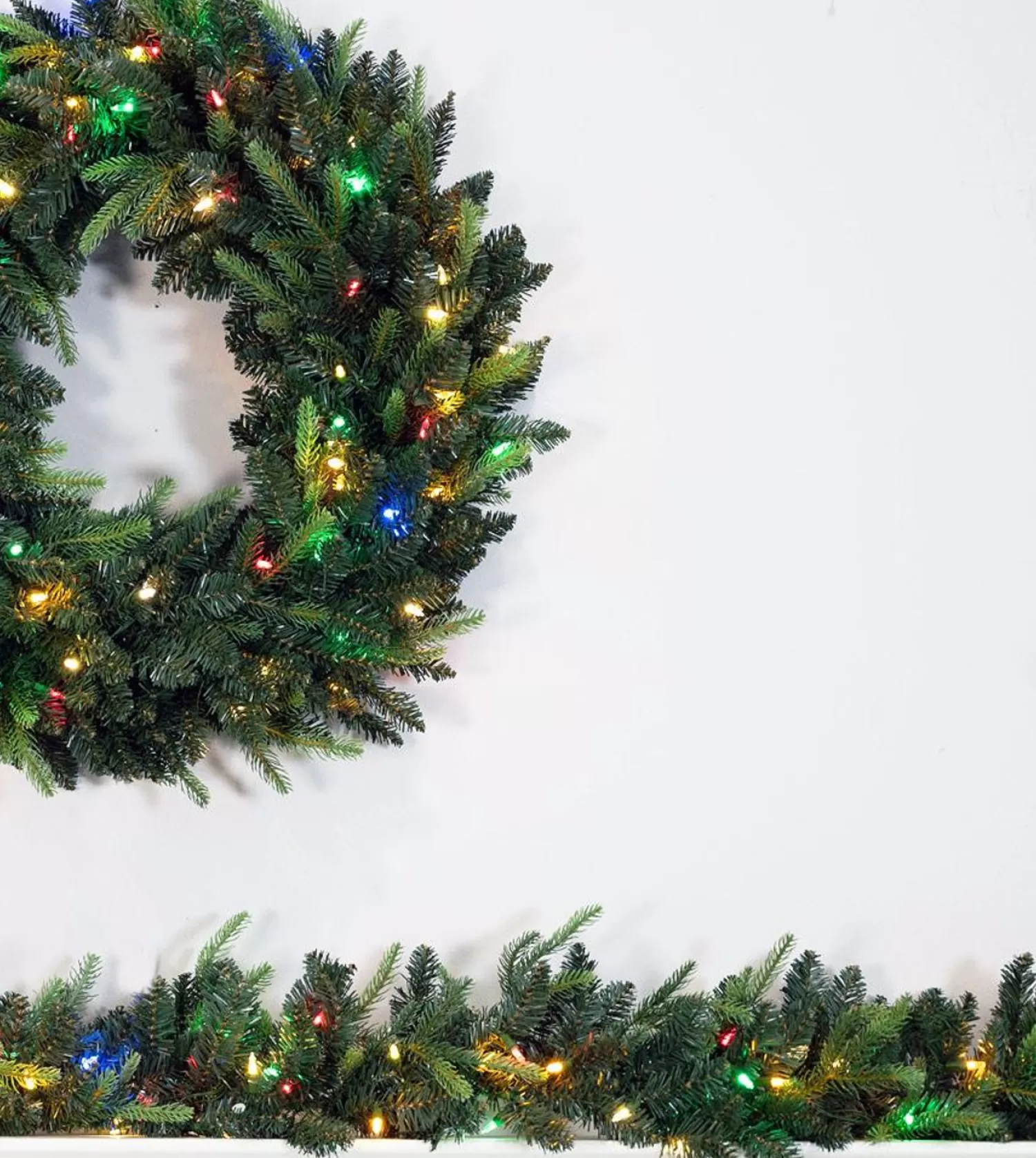 New Treetime 9' X 12" Western Balsam Garland - ColorChange LED