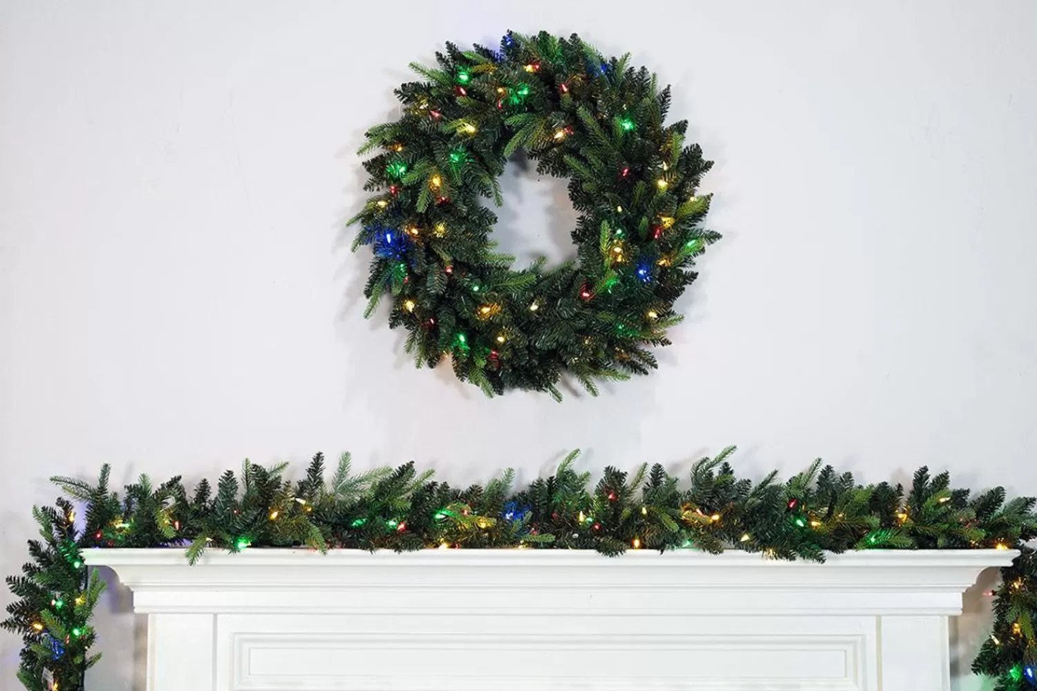 New Treetime 9' X 12" Western Balsam Garland - ColorChange LED