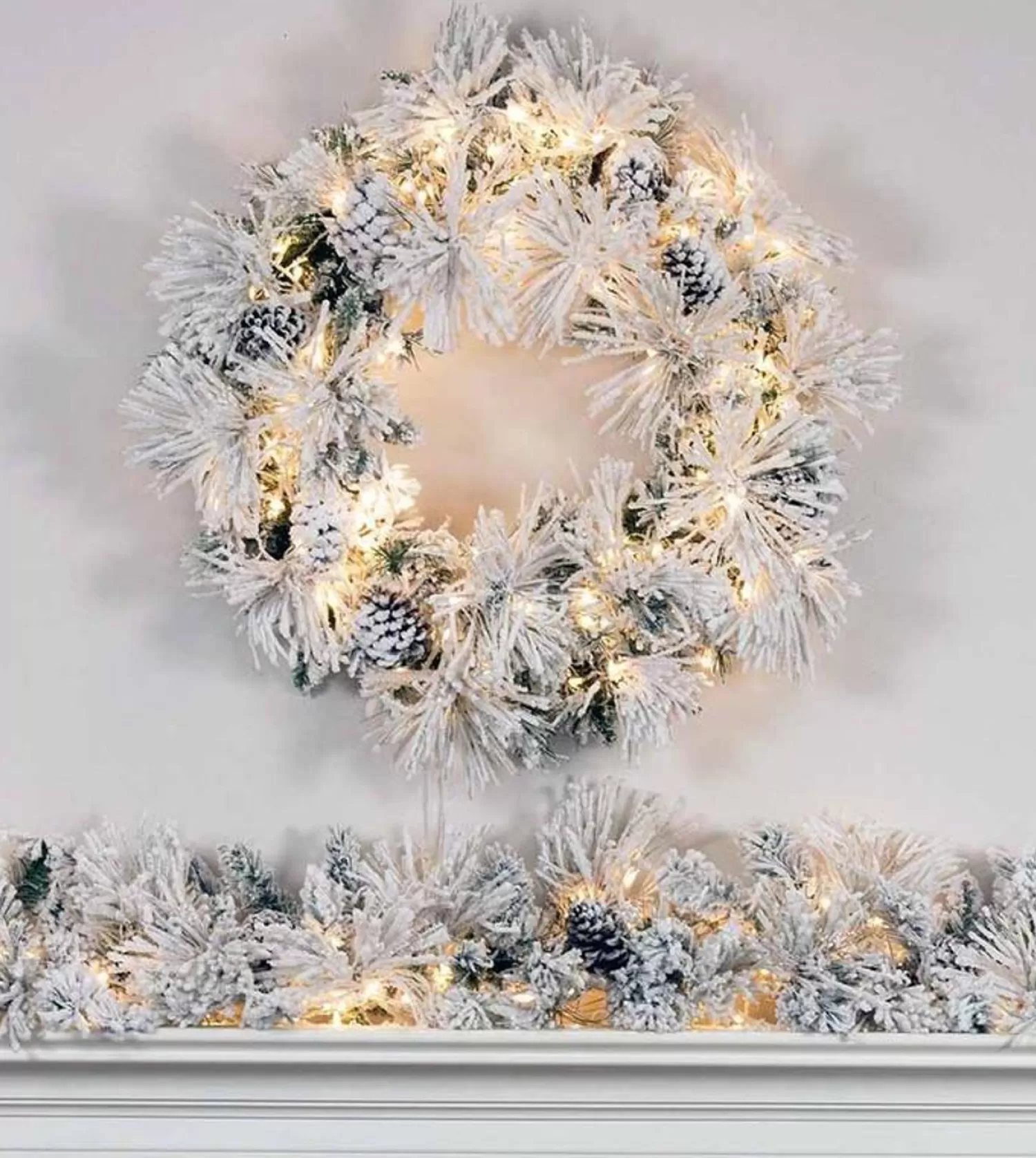 Cheap Treetime 9' X 14" Snow Angel Garland - Clear LED