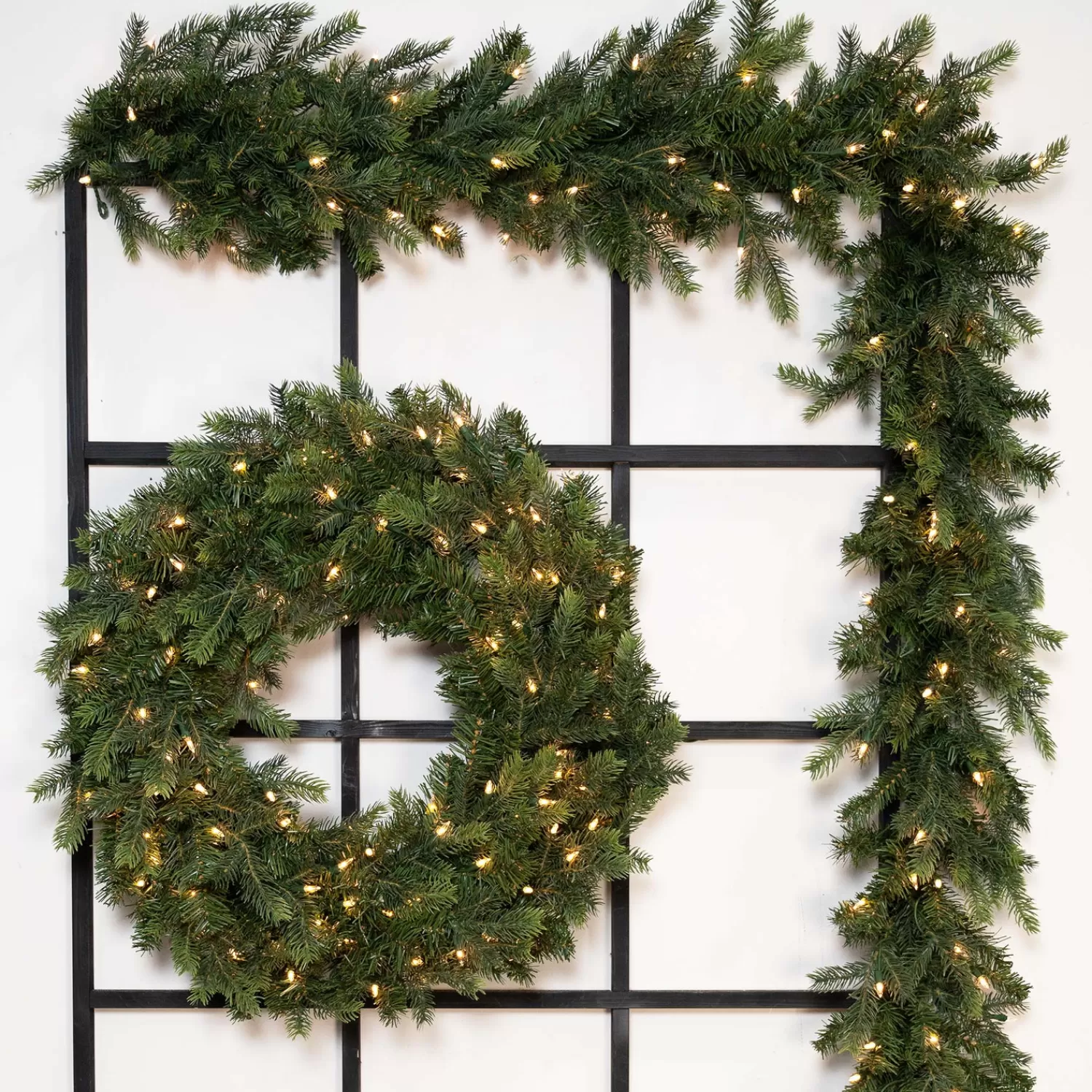 New Treetime 9' X 14" Victorian Fir Garland - Clear LED