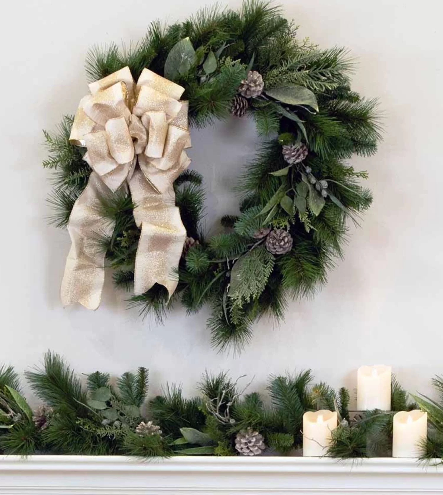 Store Treetime Bodega Bay Mixed Pine 30" Wreath Non-Lit - (ClearANCE)