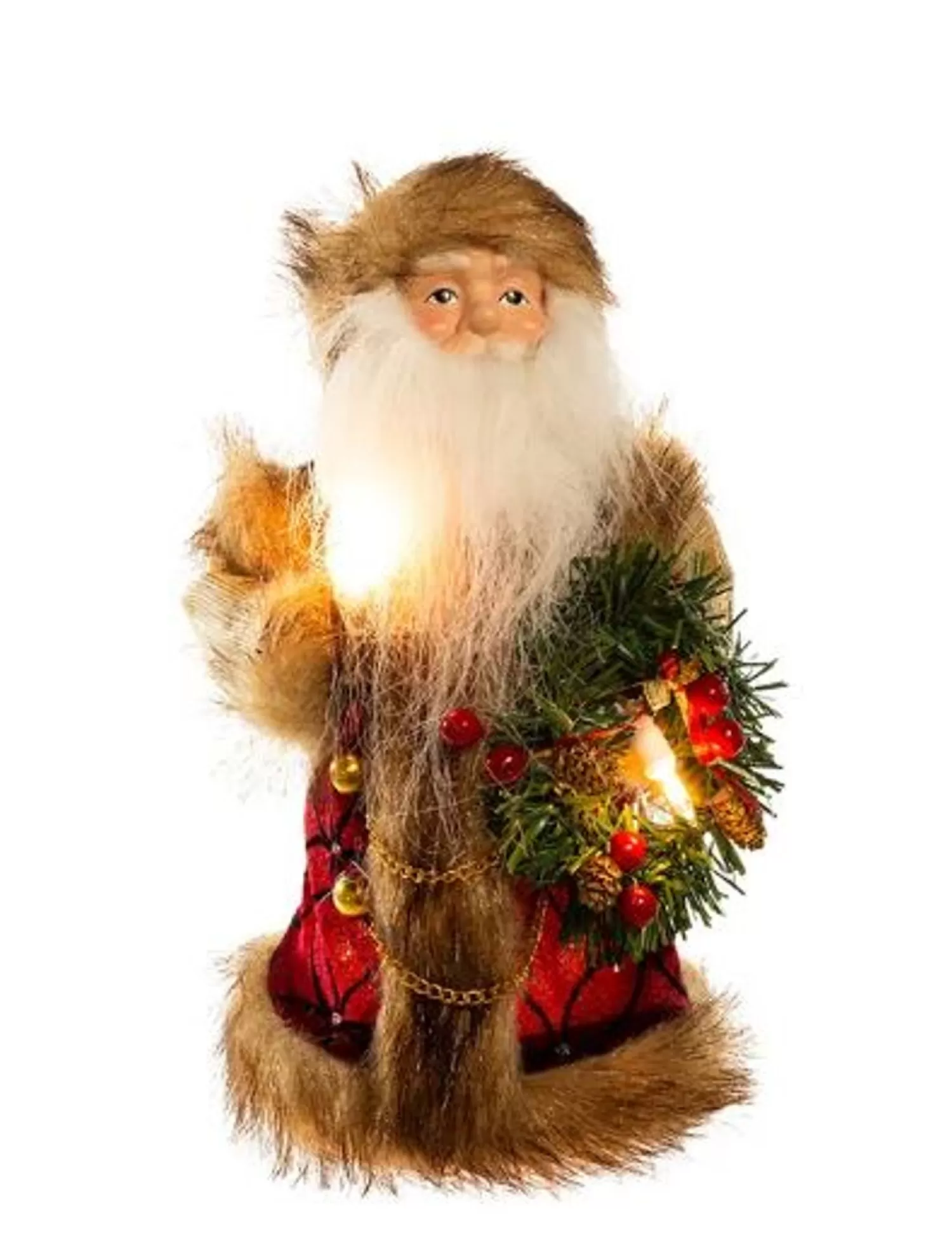 Cheap Treetime Burgundy And Brown Santa Tree Topper 10"