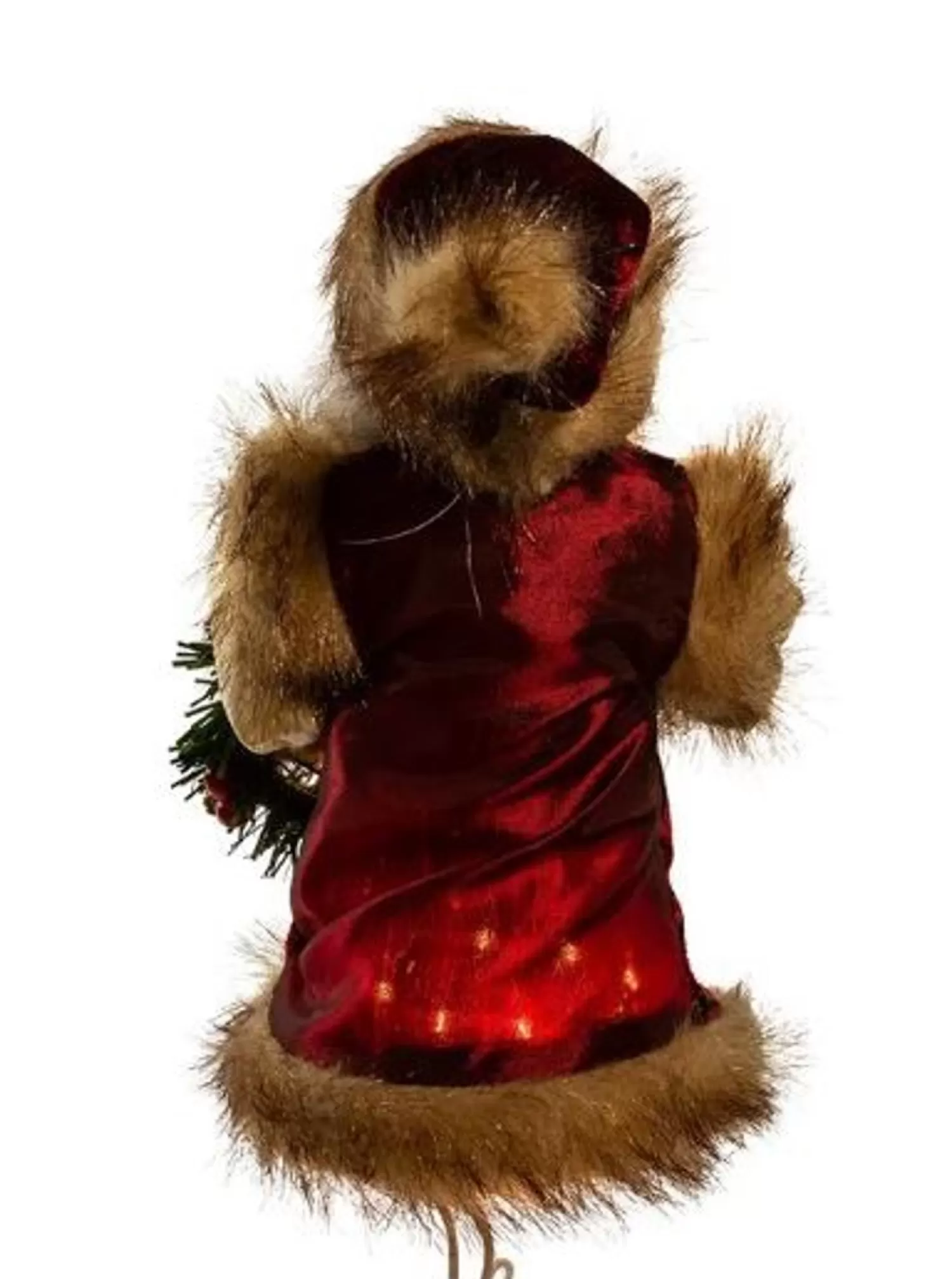 Cheap Treetime Burgundy And Brown Santa Tree Topper 10"