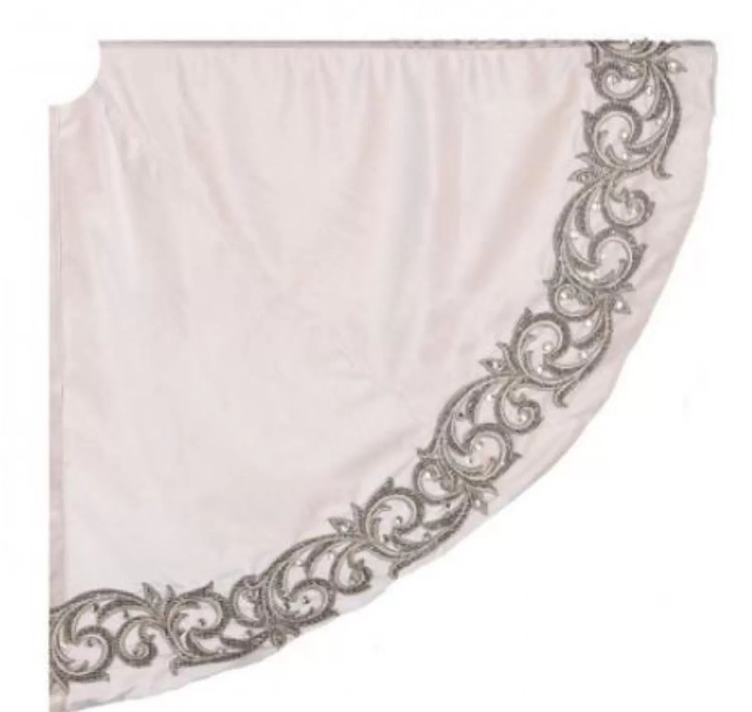 Online Treetime Champagne Embroidered Scroll Velvet Tree Skirt