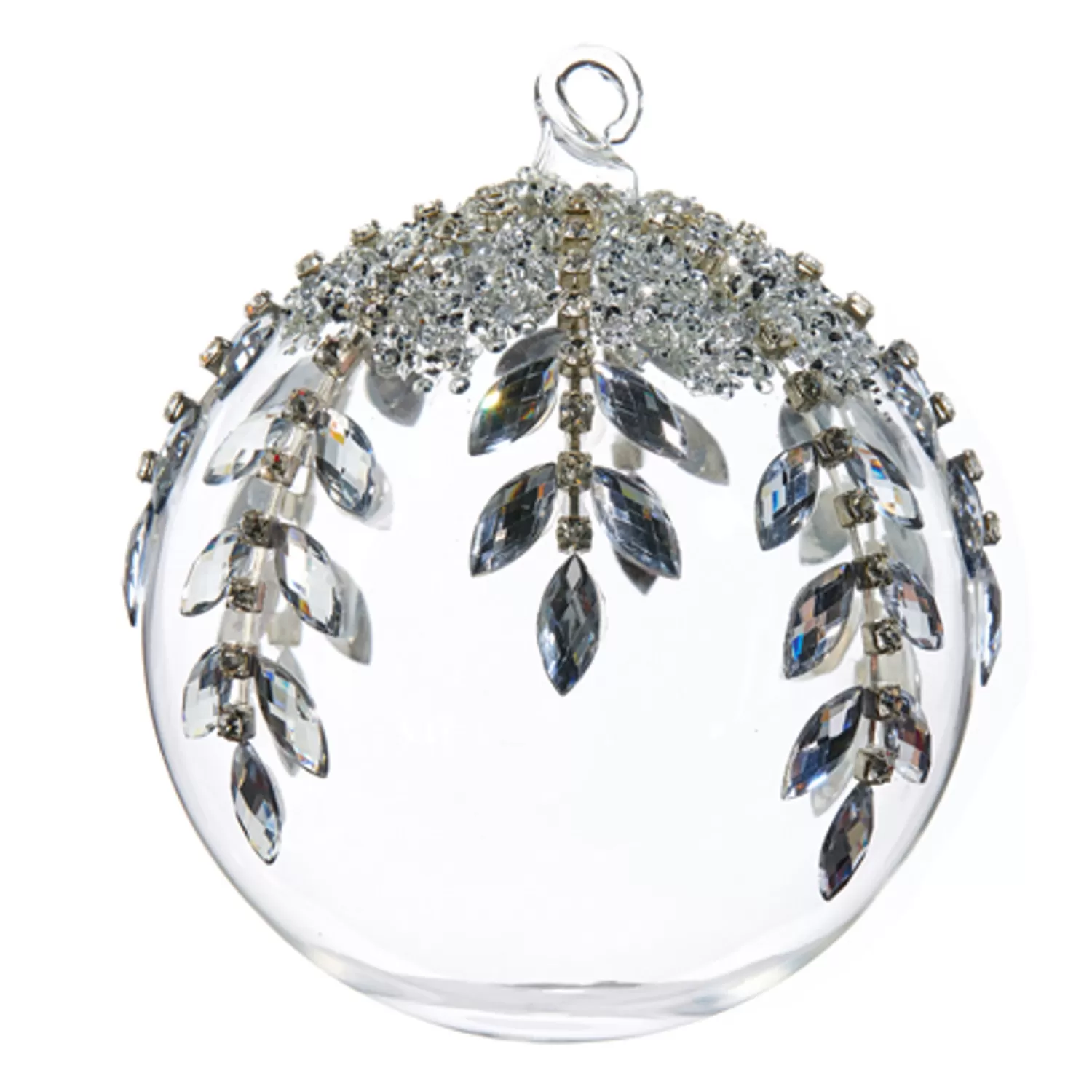 Online Treetime Clear Glass Ball Ornament 5" With Jewels