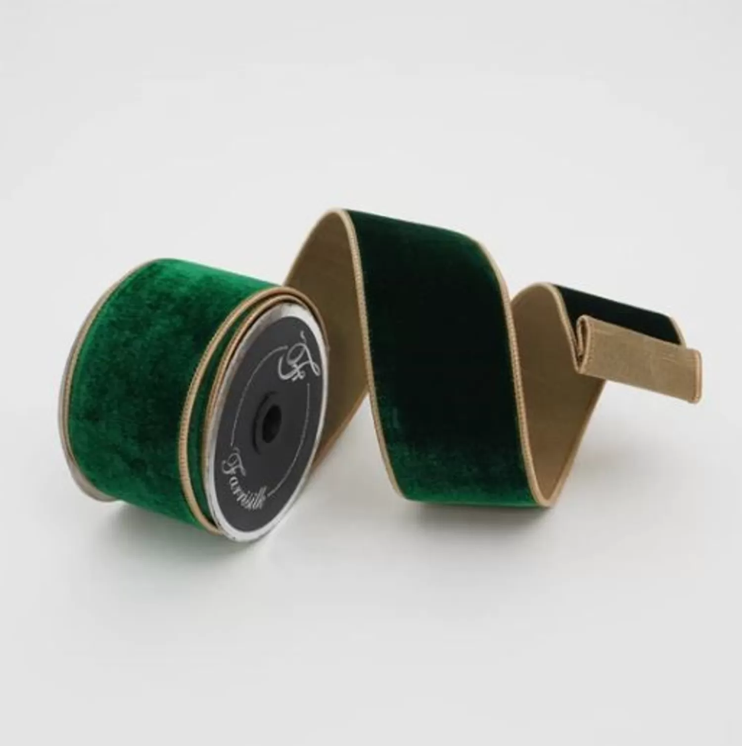 Shop Treetime Emerald And Gold Velvet Ribbon