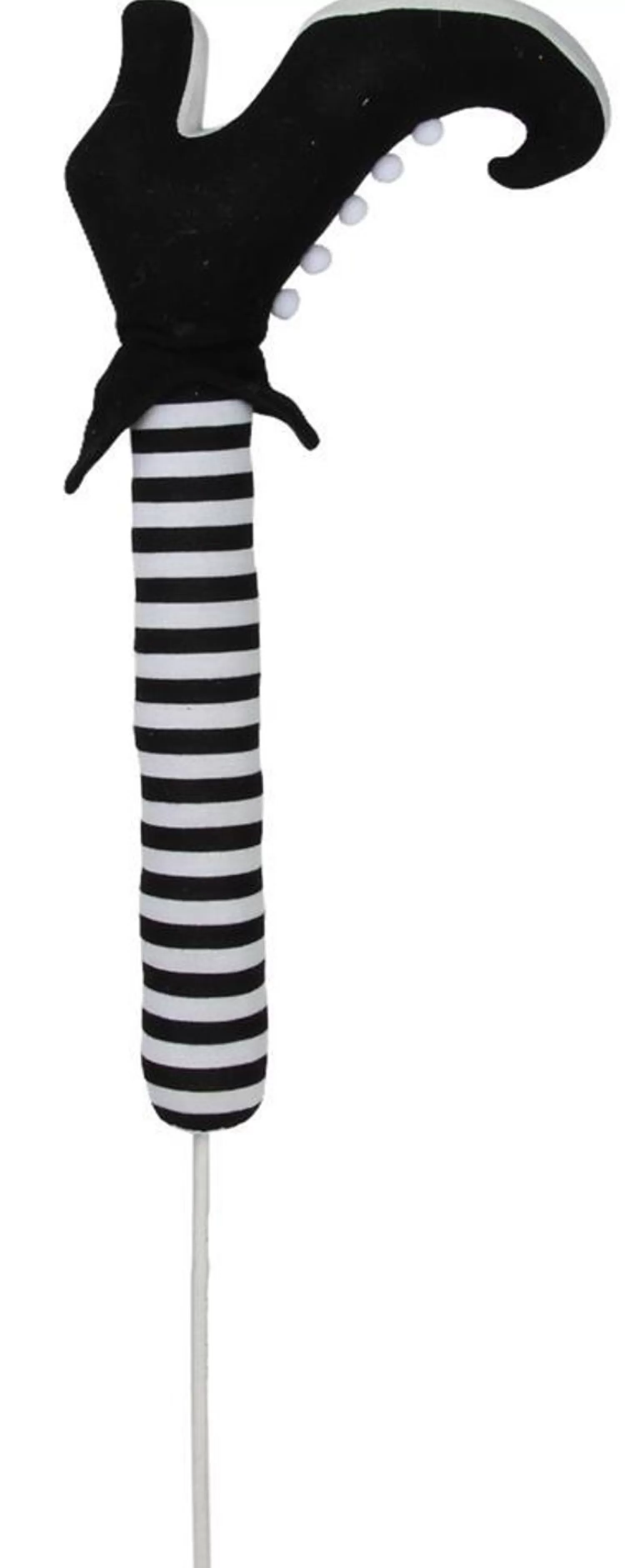 Clearance Treetime Fabric Witch Leg Pick Black And White 27"L