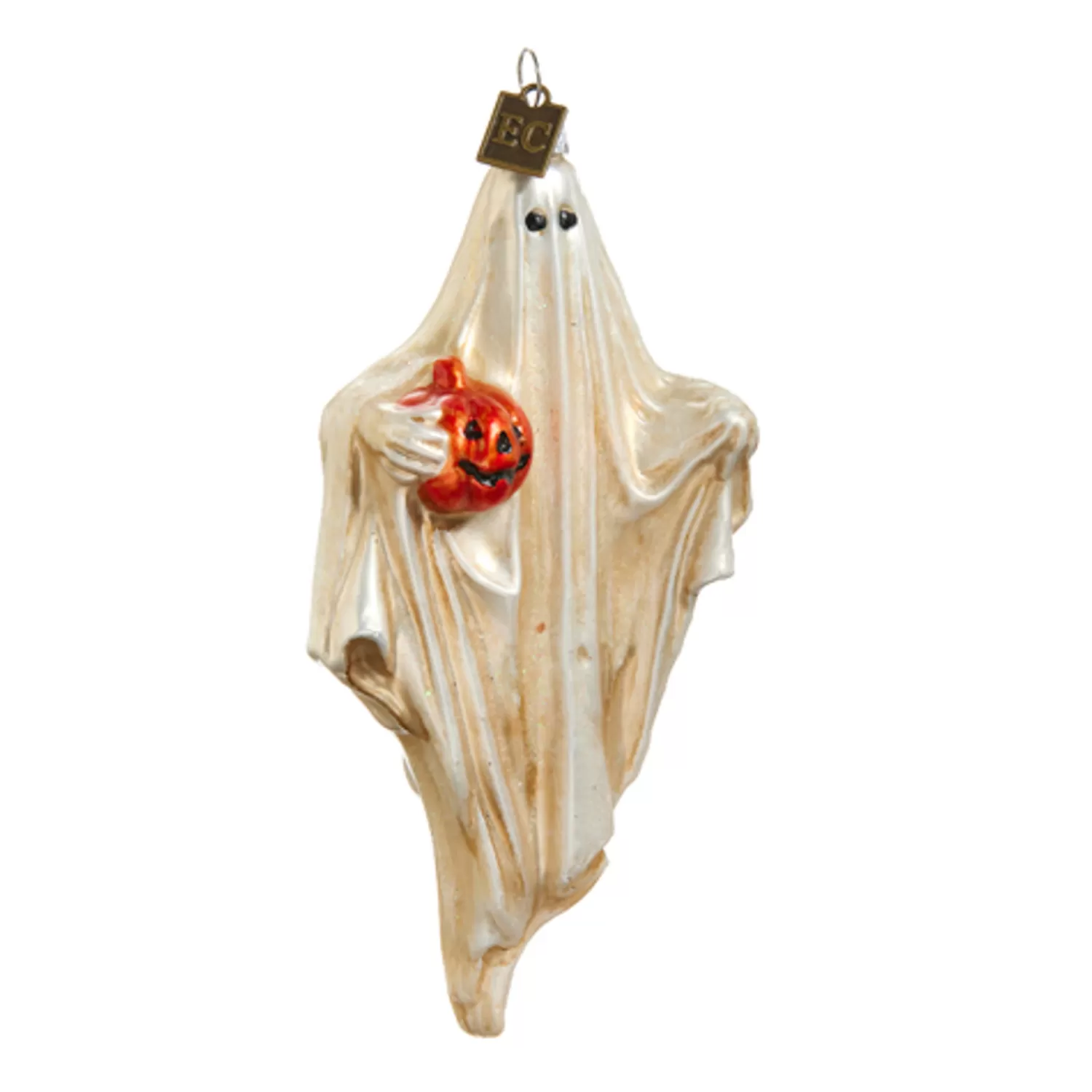 Online Treetime Friendly Ghost With Pumpkin Ornament 5.5"