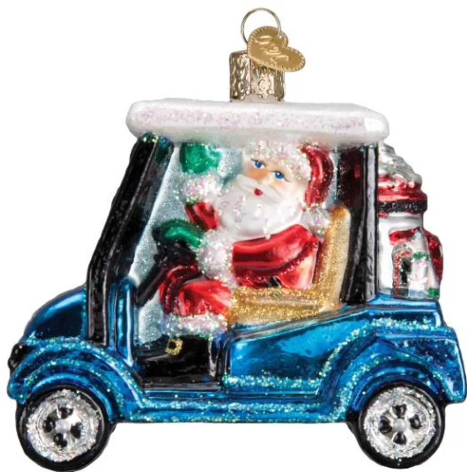 New Treetime Golf Cart Santa Ornament