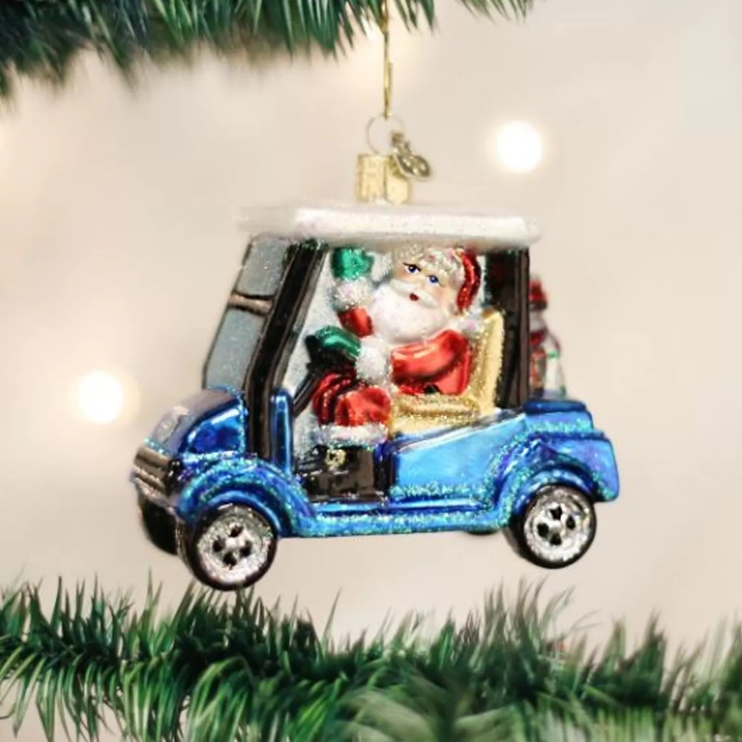 New Treetime Golf Cart Santa Ornament