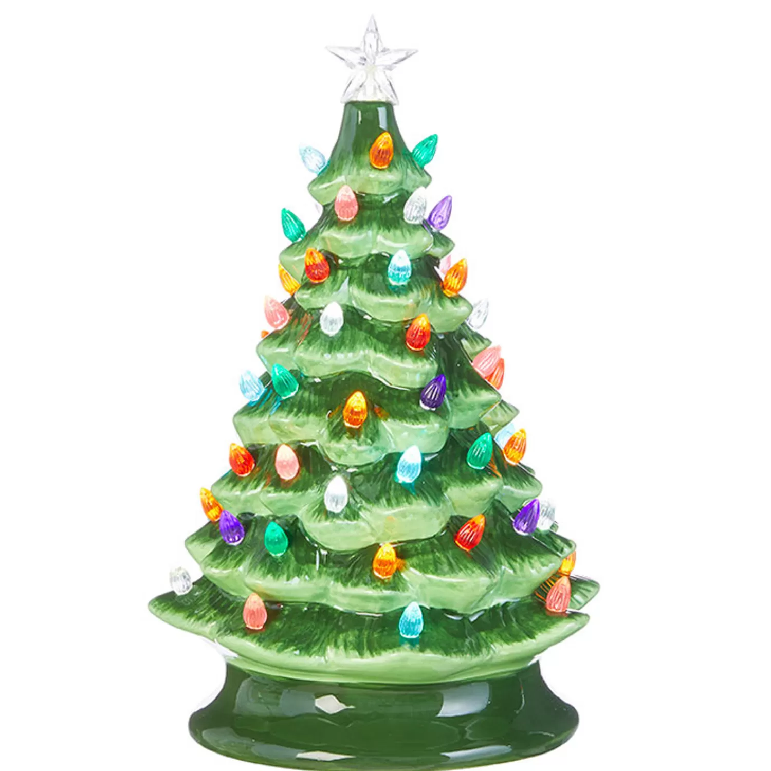 New Treetime Green Vintage Lighted Tree 13"