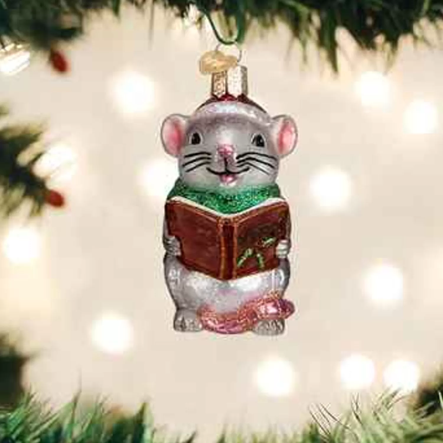 Best Sale Treetime Grey Caroling Mouse Ornament