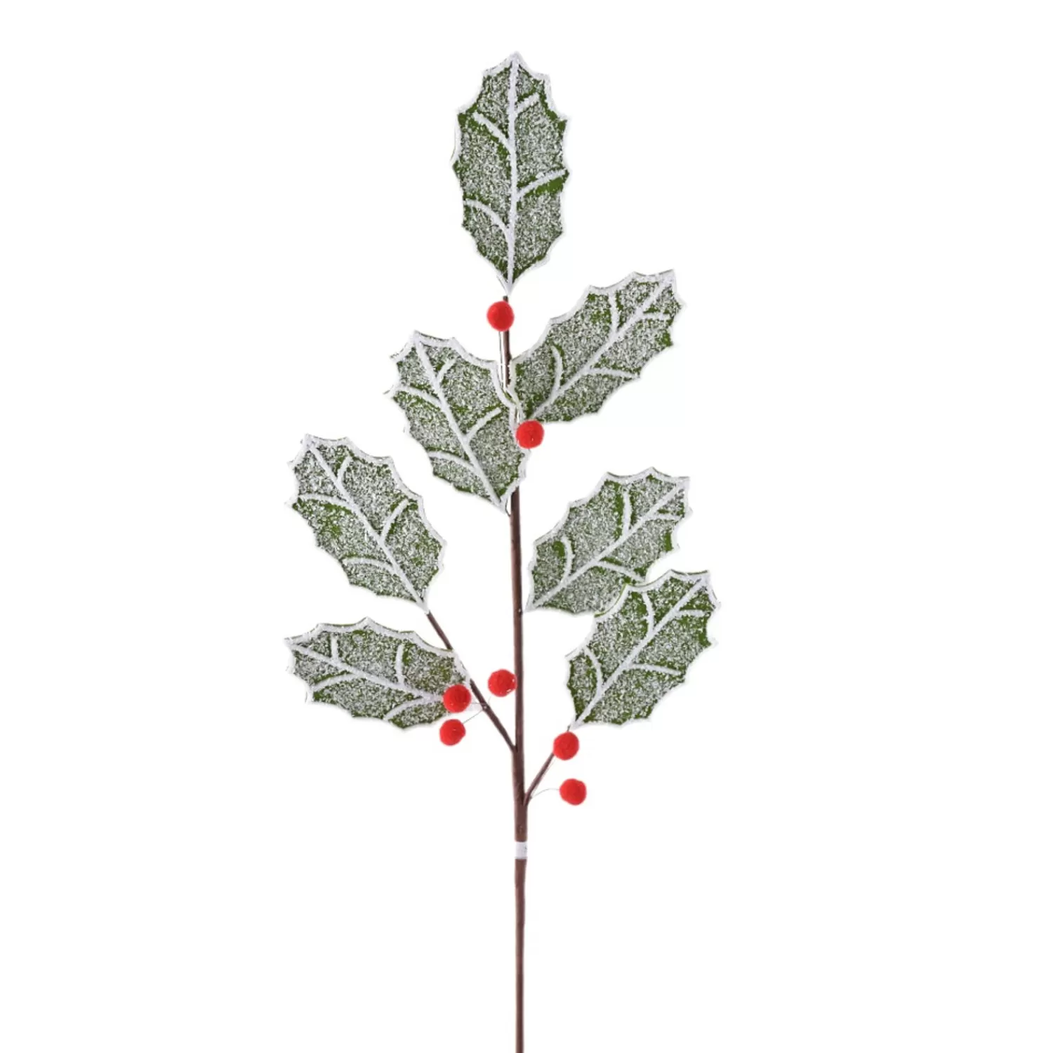 Shop Treetime Grn/Red Frosted Holly Spray 25.5"