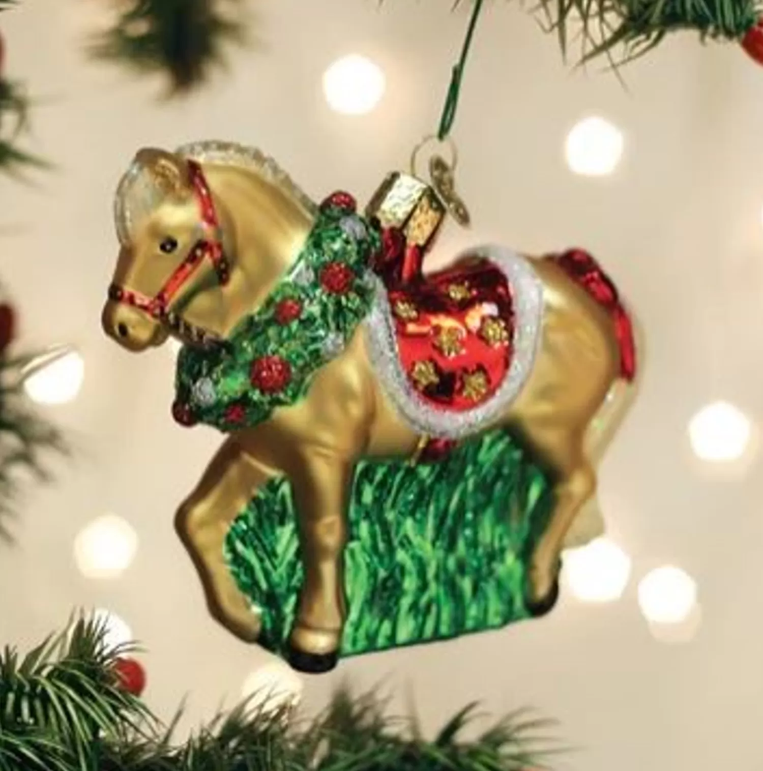 Online Treetime Horse With Wreath Ornament