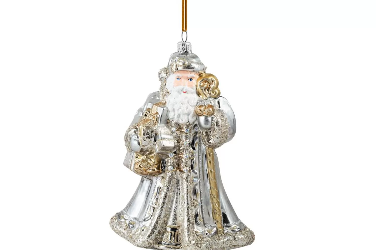 Fashion Treetime Huras Family Gold And Silver Santa With Toys Ornament