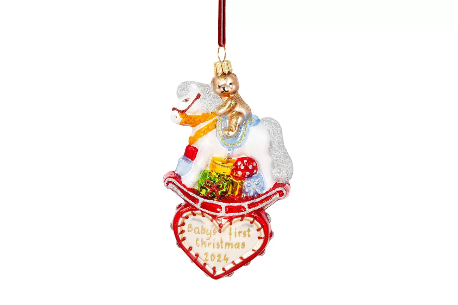 Fashion Treetime Huras Family Rocking Horse On Heart Ornament (No Date)