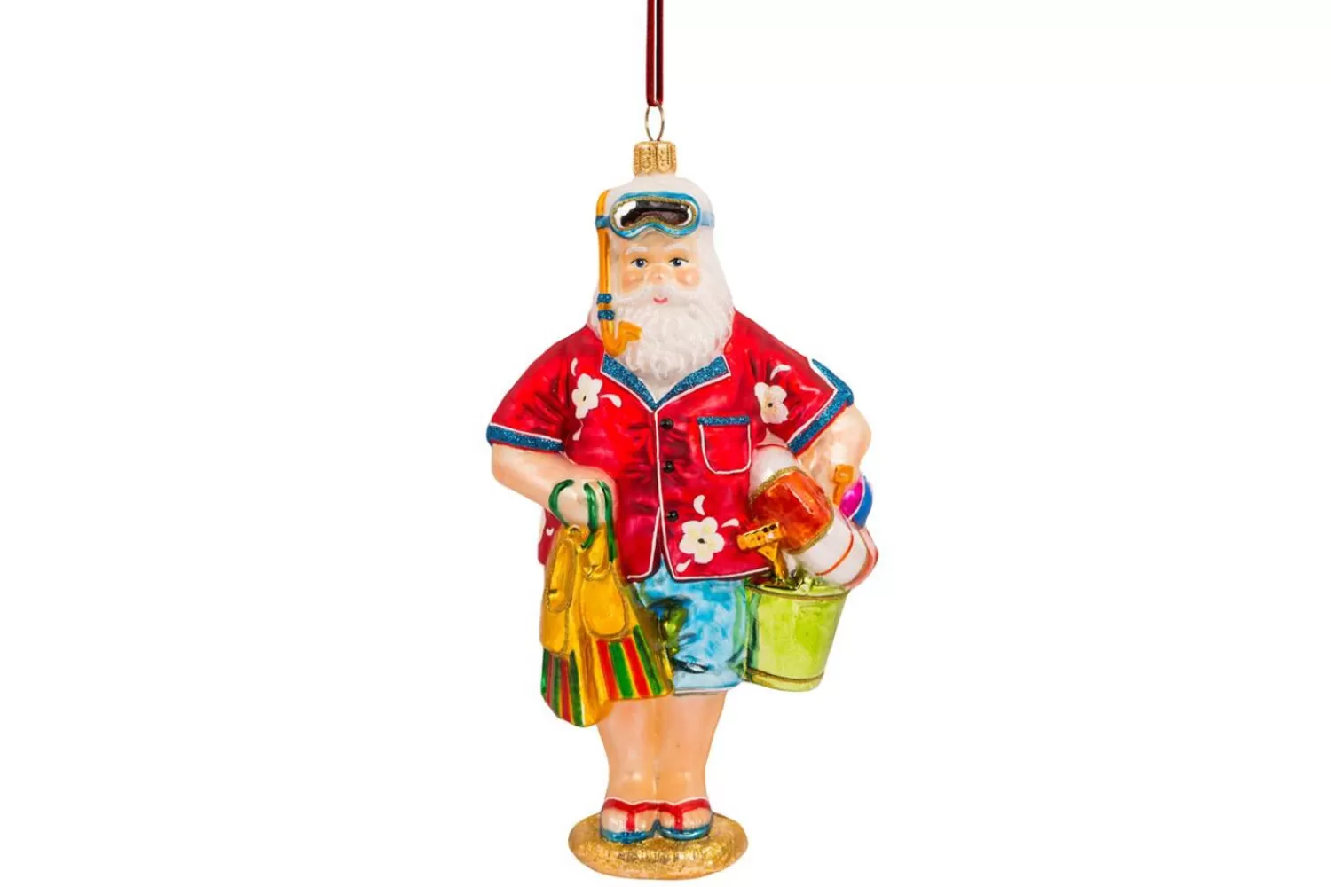 Fashion Treetime Huras Family Santa Heading To Beach Ornament