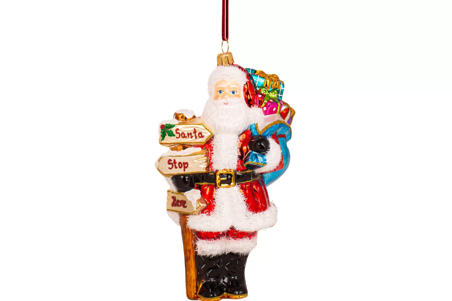 Online Treetime Huras Family Santa Stop Here Ornament