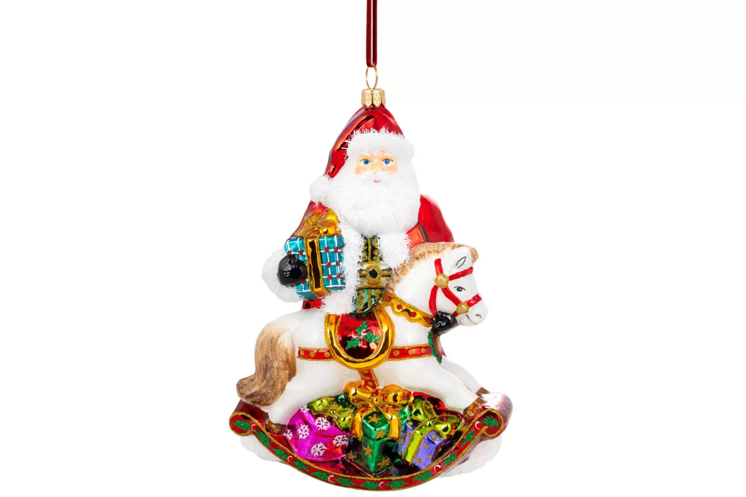 Discount Treetime Huras Family Santa With A Rocking Horse Ornament