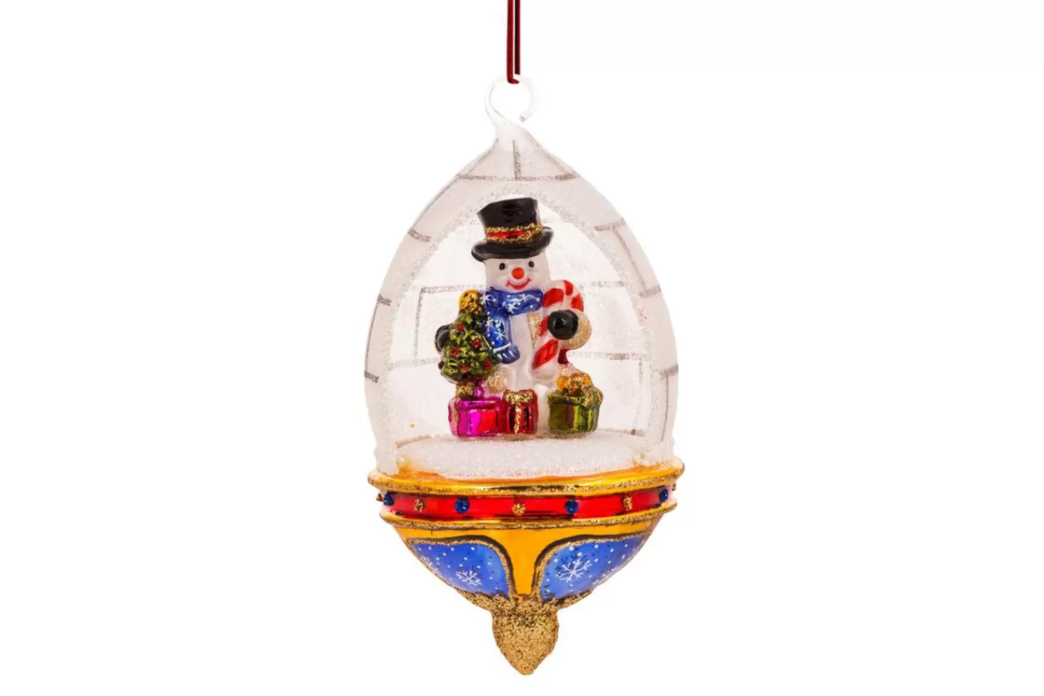 Outlet Treetime Huras Family Snowman In Dome Ornament