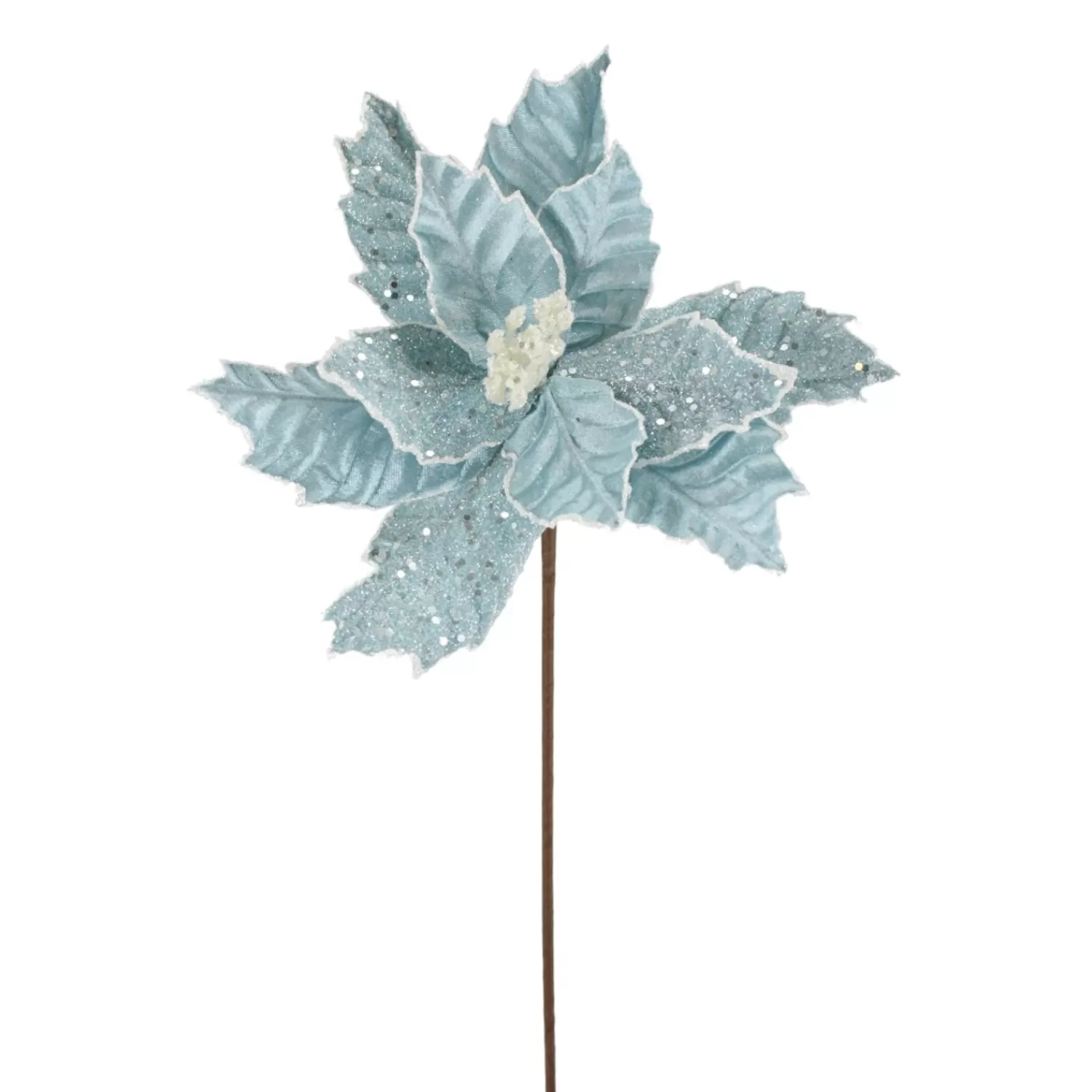 Online Treetime Ice Blue Poinsettia Stem 22"