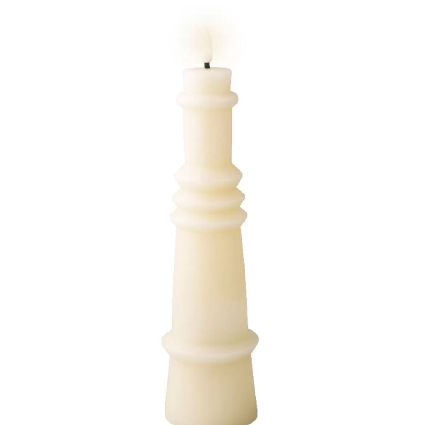 Clearance Treetime LED Battery Operated Geometric Wax Cream Candle 10.6"