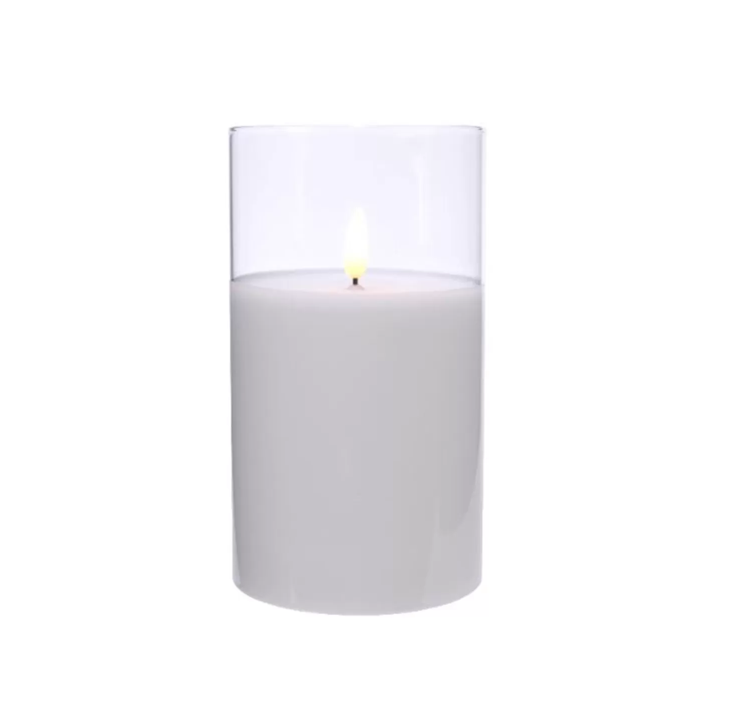 Best Sale Treetime LED Battery Operated Wick Candle In Glass Cylinder 4.9"