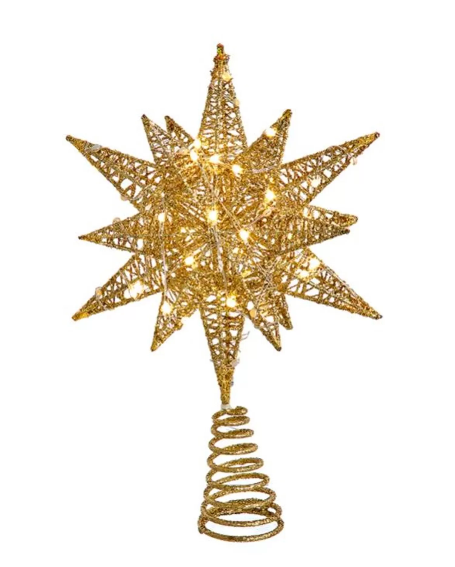 Outlet Treetime LED Gold Starburst Tree Topper