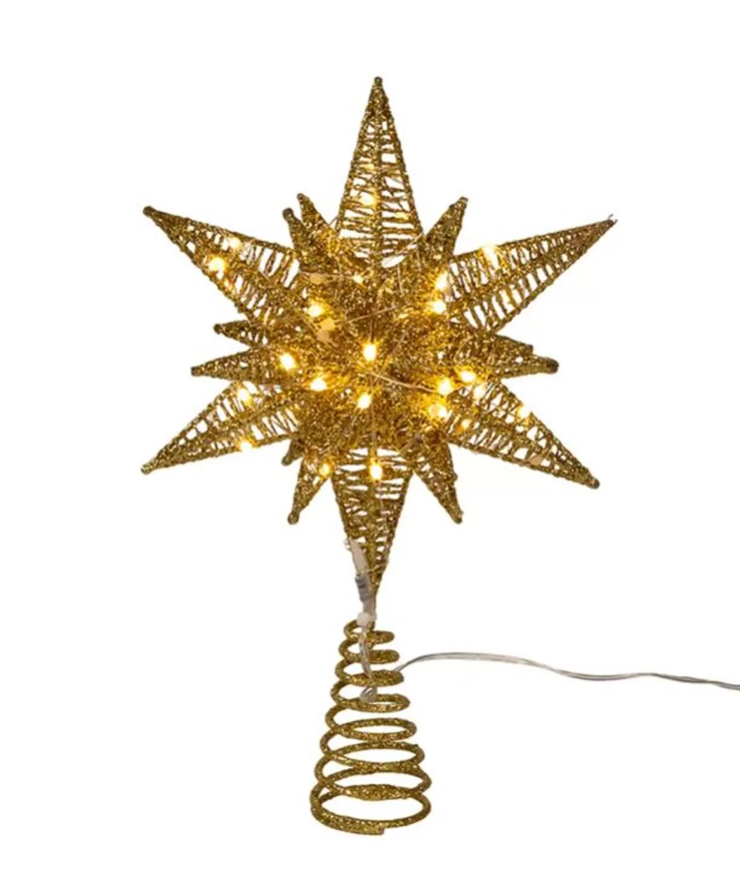 Outlet Treetime LED Gold Starburst Tree Topper