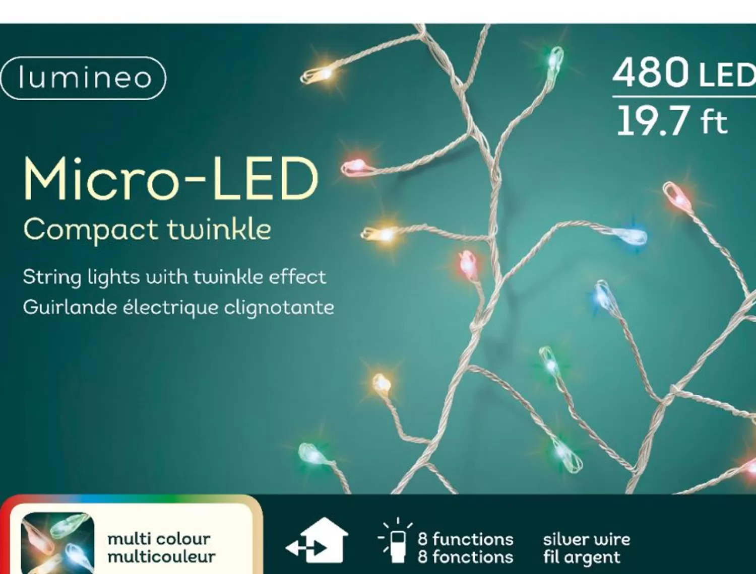 Flash Sale Treetime LED Micro Multi 19.7 Ft. Compact Lights On Silver Wire