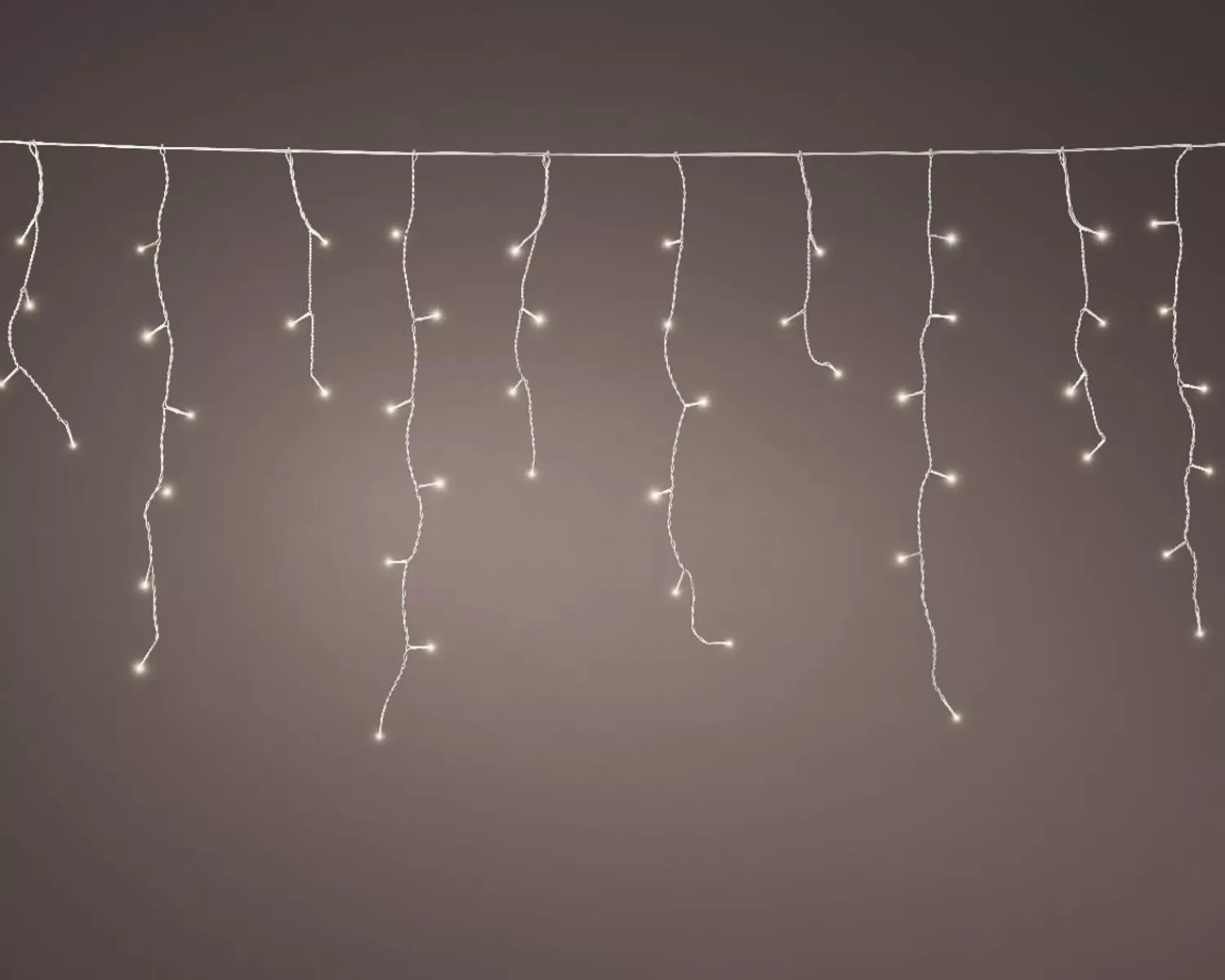 Clearance Treetime LED Warm White 24.1ft. Connectable Icicle Light Set With White Wire