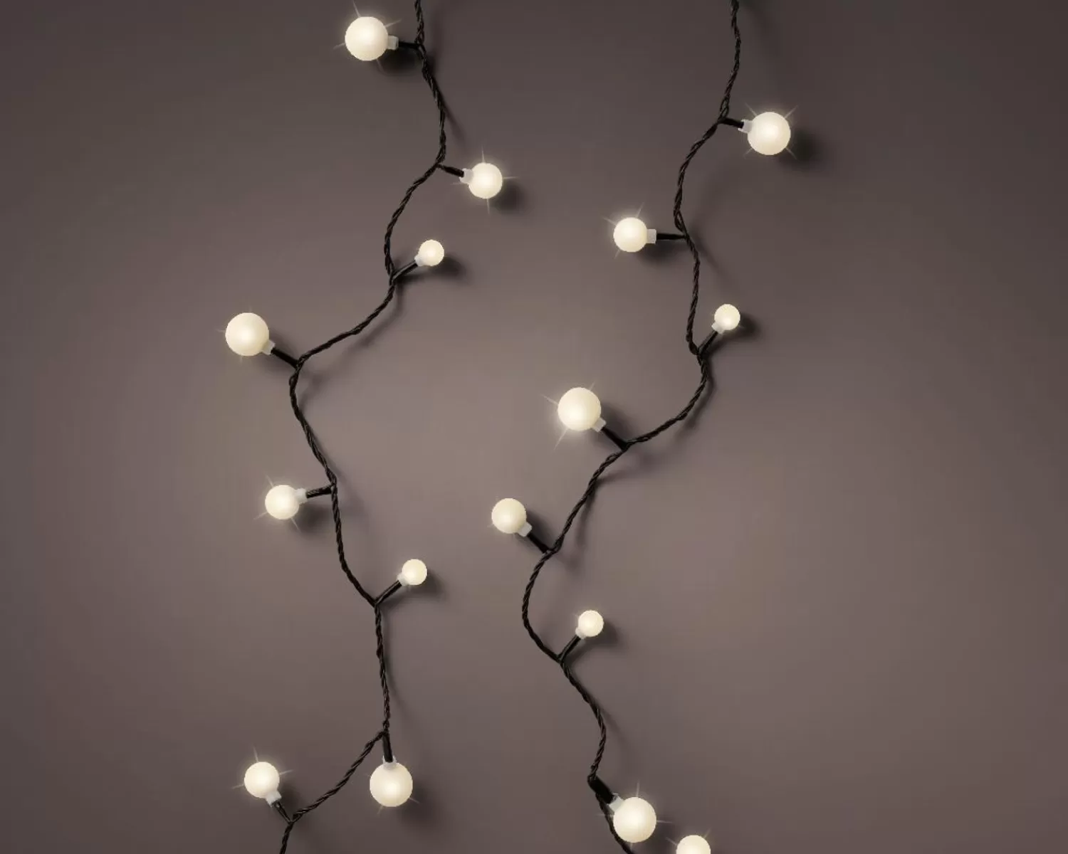 Discount Treetime LED Warm White 29.5 Ft. 3 Sizes Cherry Light Set With Black Wire