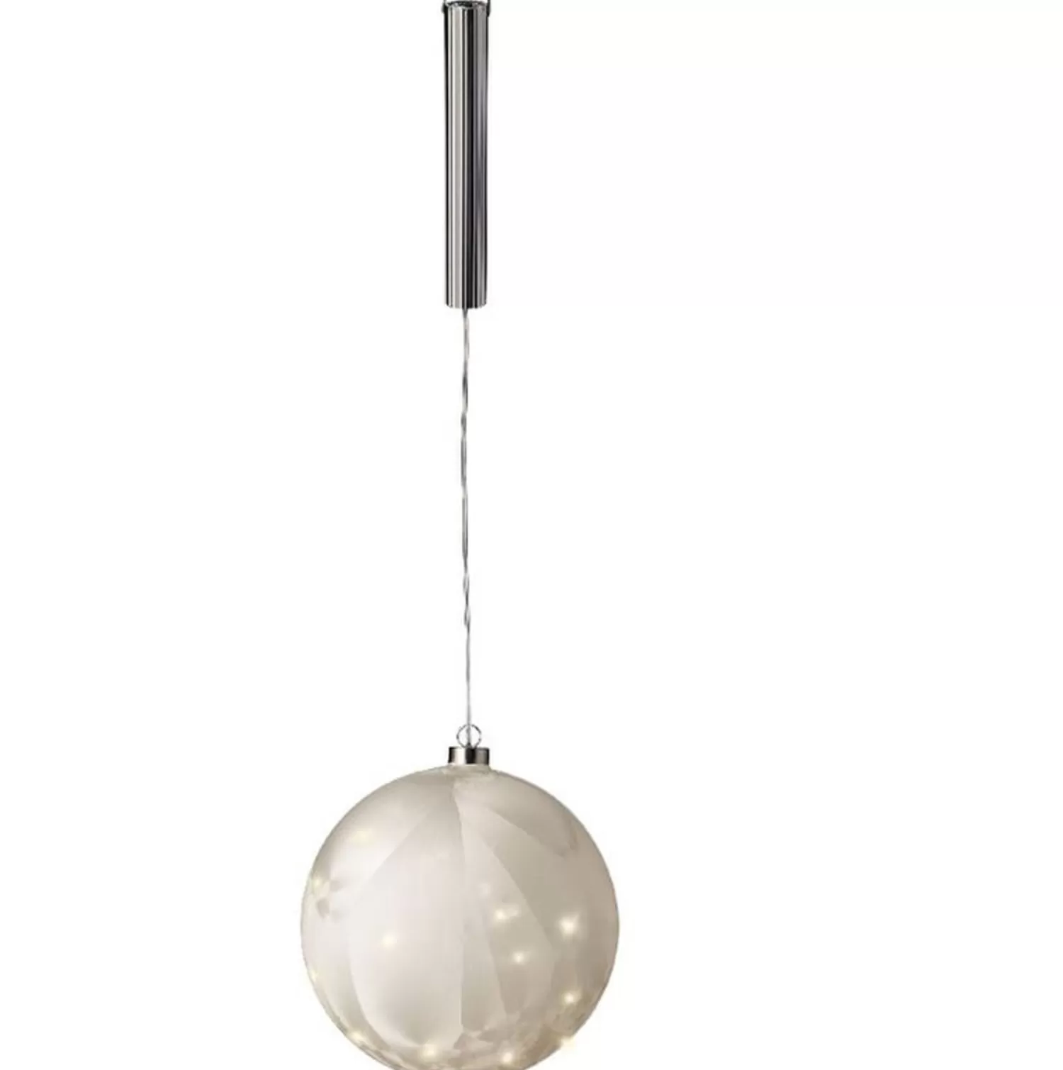 New Treetime Micro LED Battery Operated Frosted Ball Ornament 7.9"