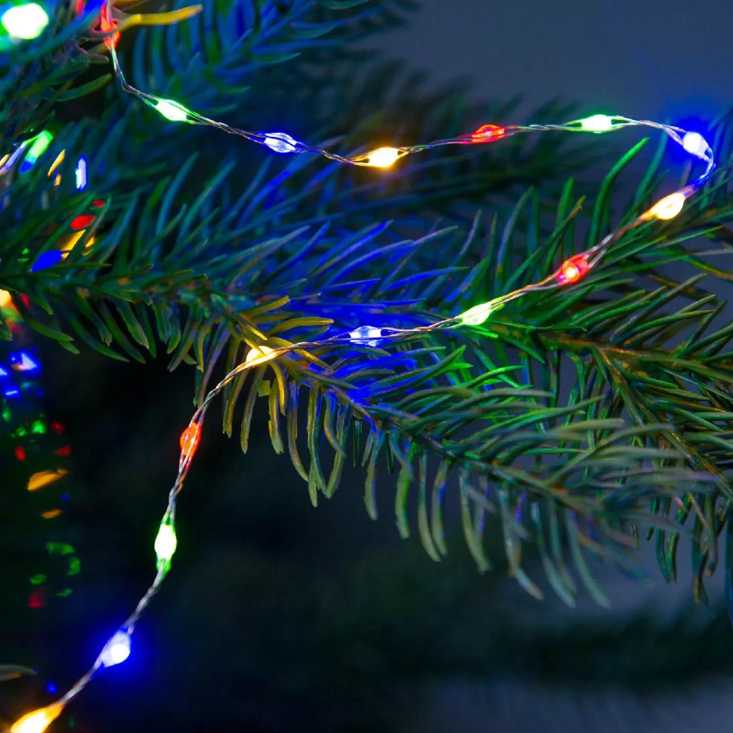 New Treetime Micro LED Tree Bunch 8 Ft. Steady On Multi Lights