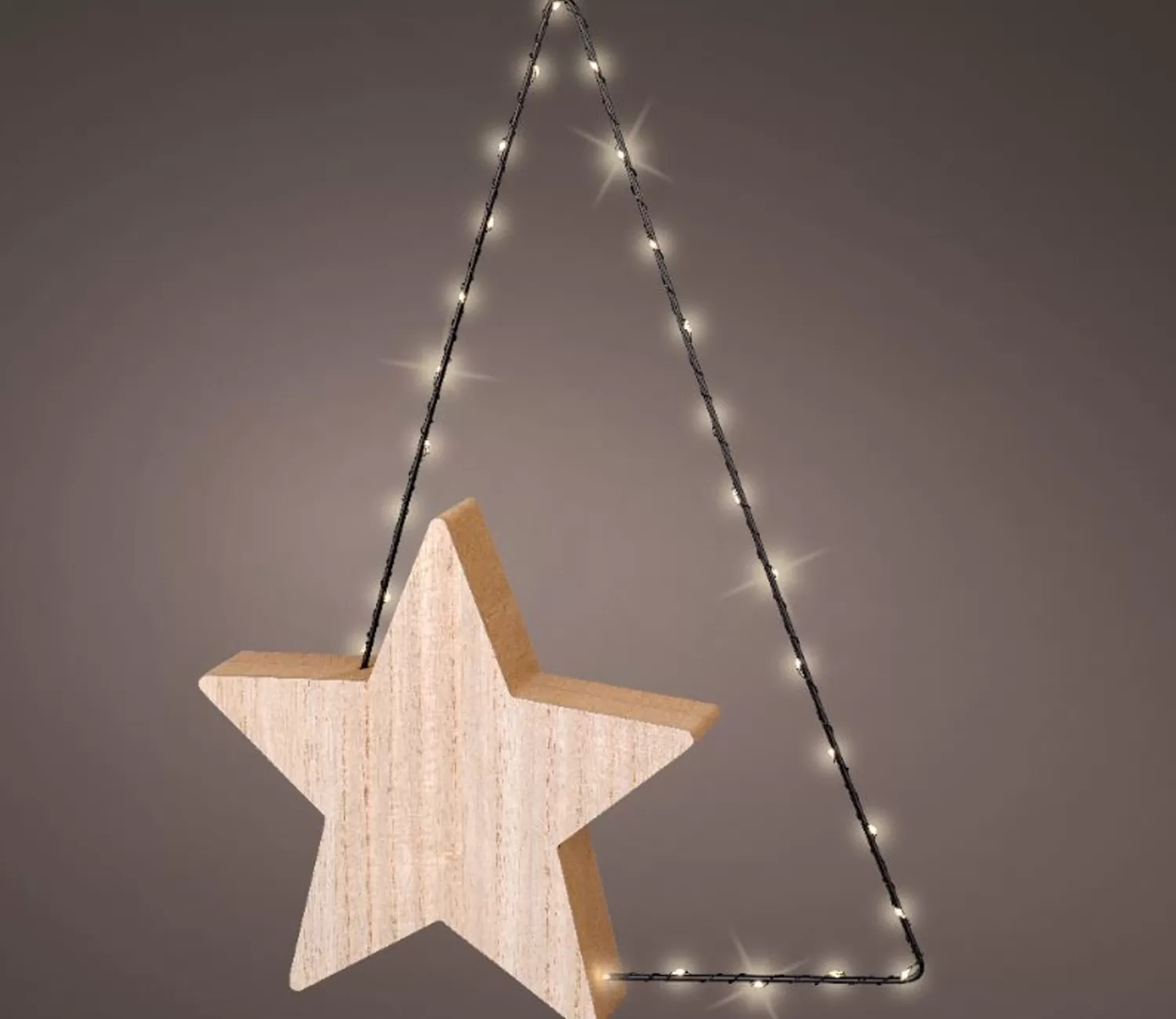 Outlet Treetime Micro LED Tree Frame With Wood Star 18.5"