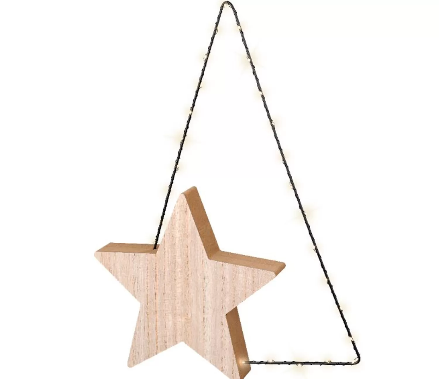 Outlet Treetime Micro LED Tree Frame With Wood Star 18.5"